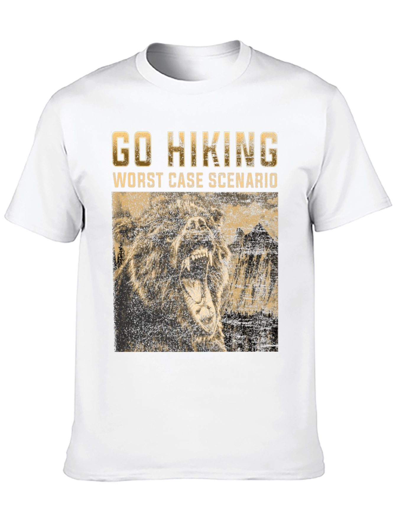 Go Hiking Worst Case Scenario Bear Graphic T-Shirt
