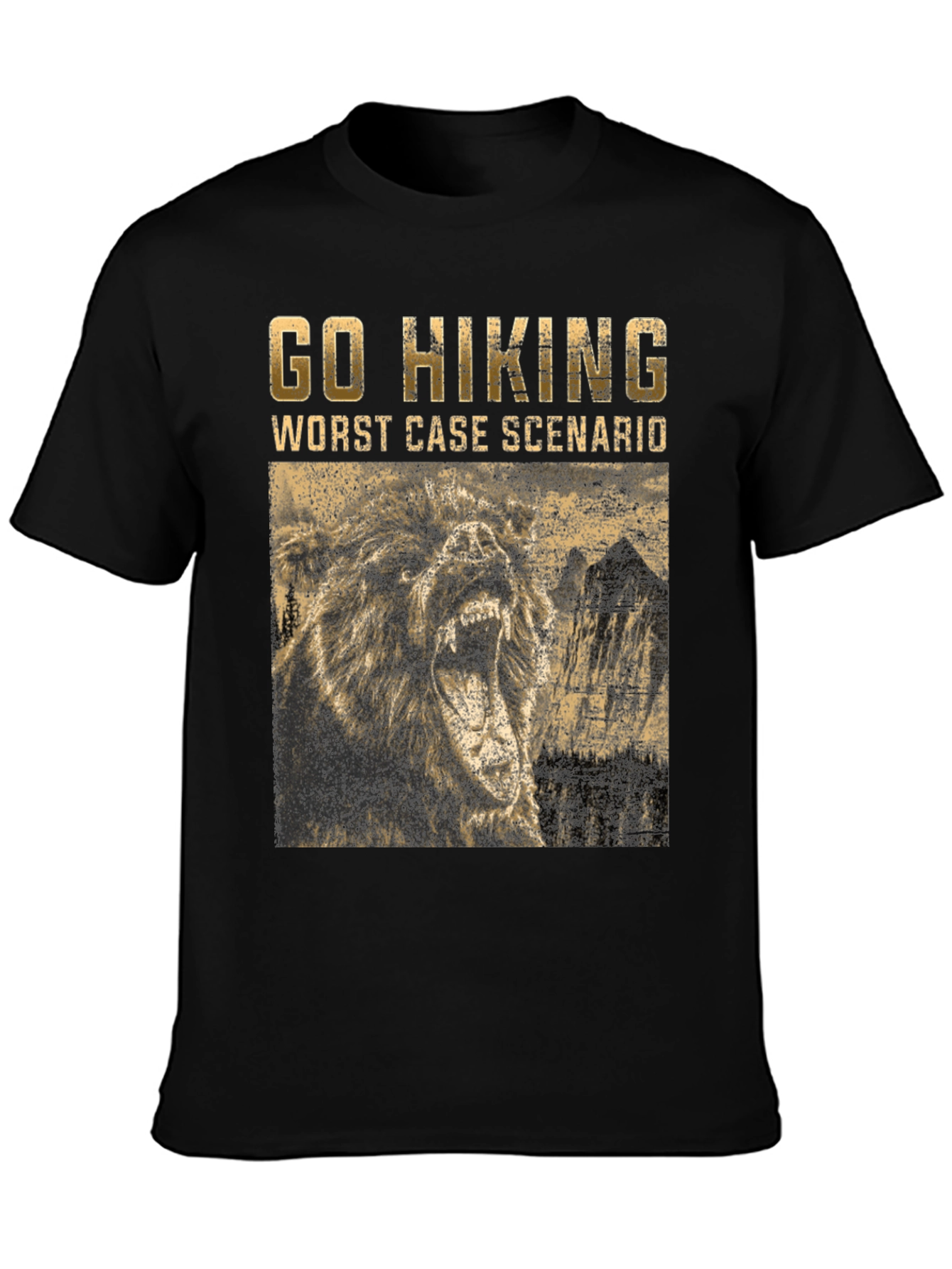 Go Hiking Worst Case Scenario Bear Graphic T-Shirt