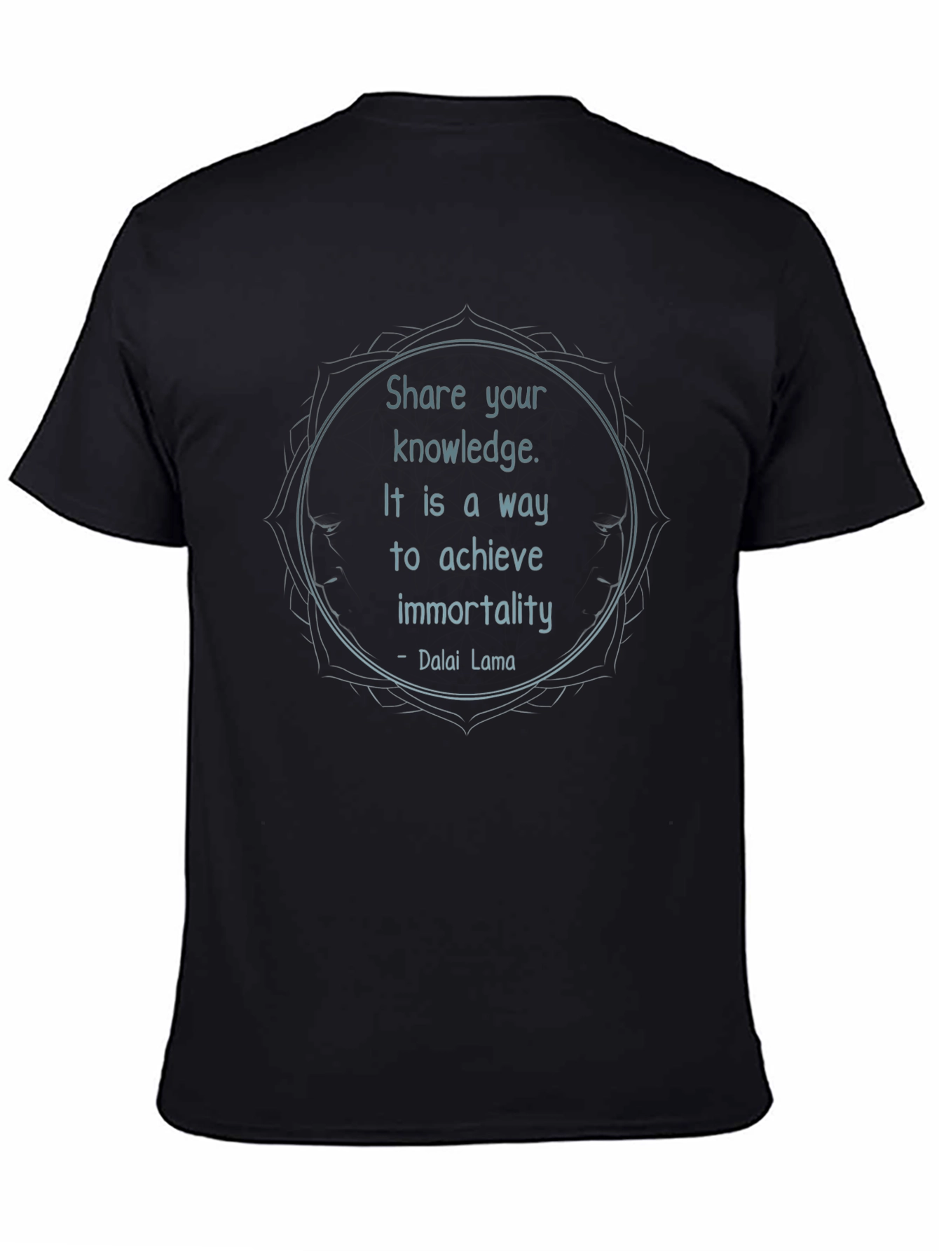 Share Knowledge Black T-Shirt - Dalai Lama Quote