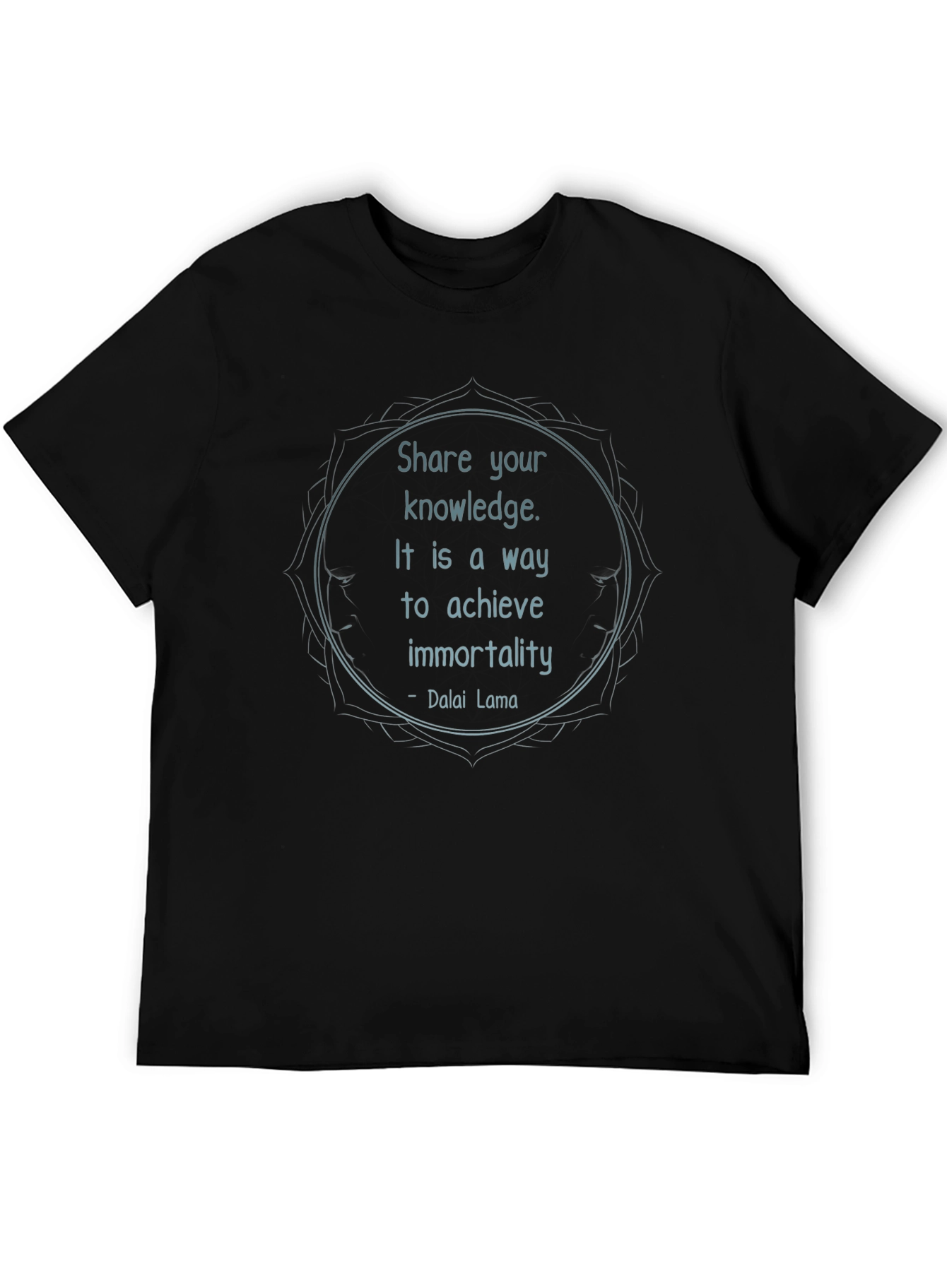 Share Knowledge Black T-Shirt - Dalai Lama Quote