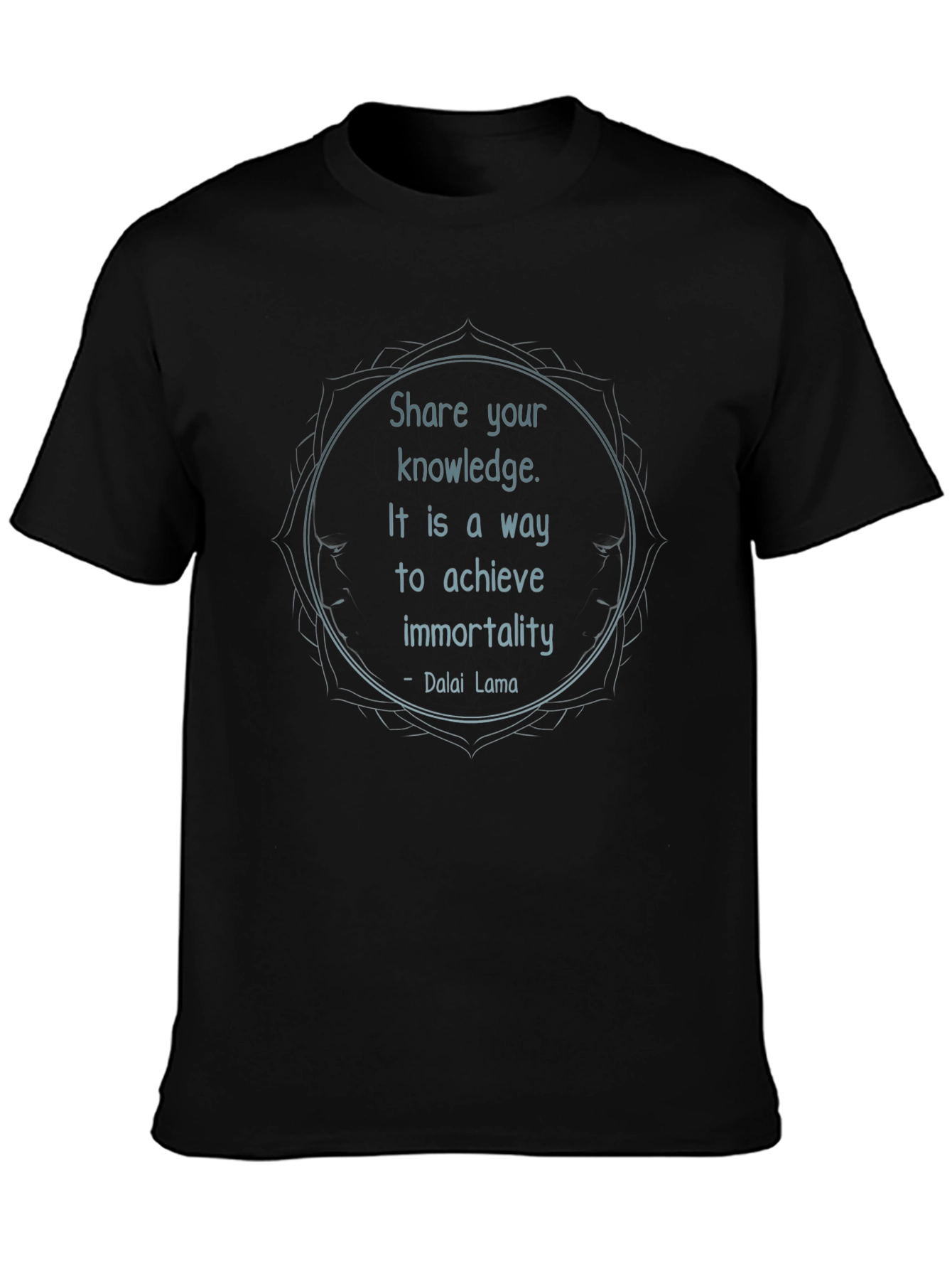 Share Knowledge Black T-Shirt - Dalai Lama Quote