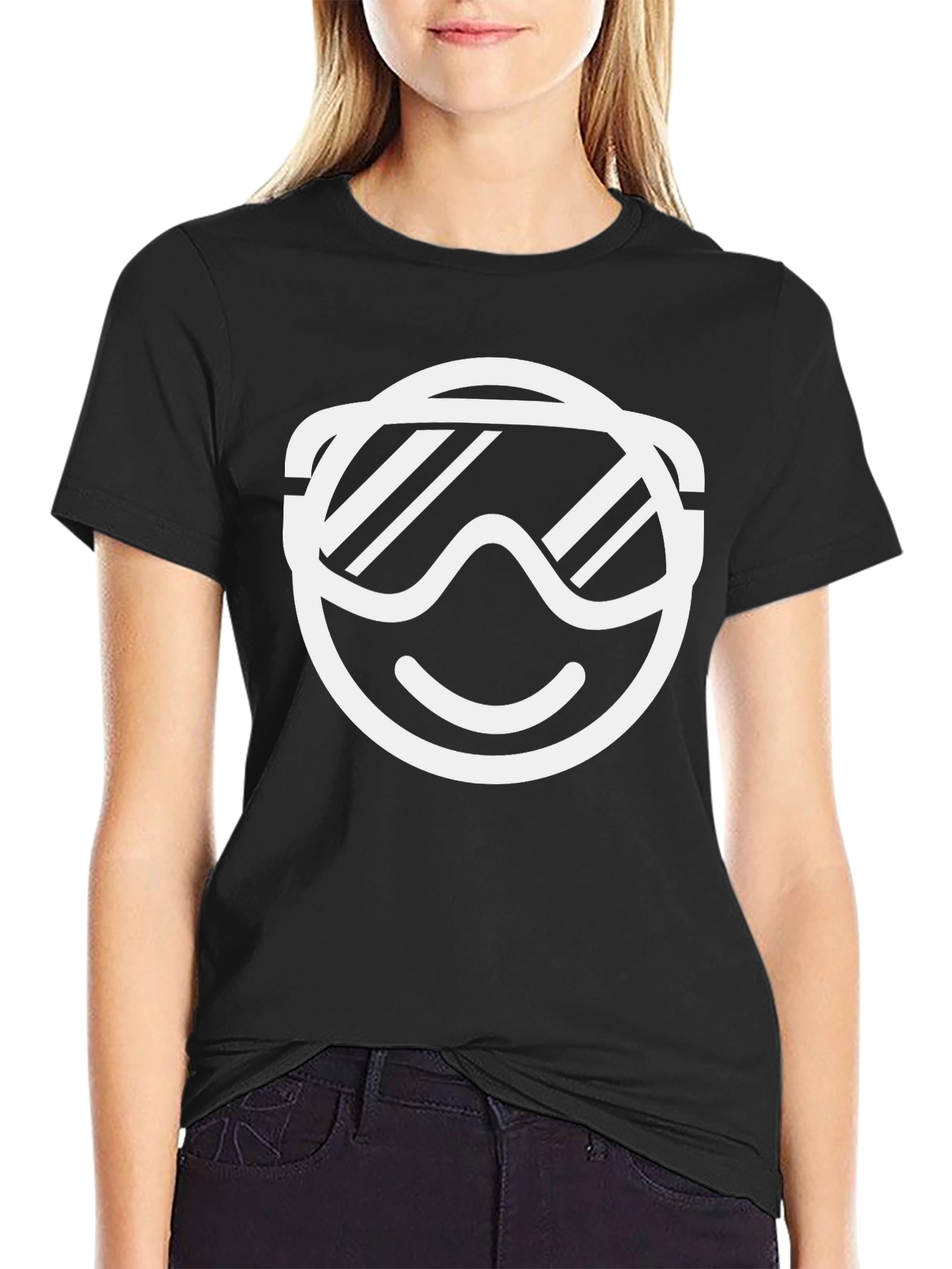 Cool Emoji Ski Goggles T-Shirt - Black