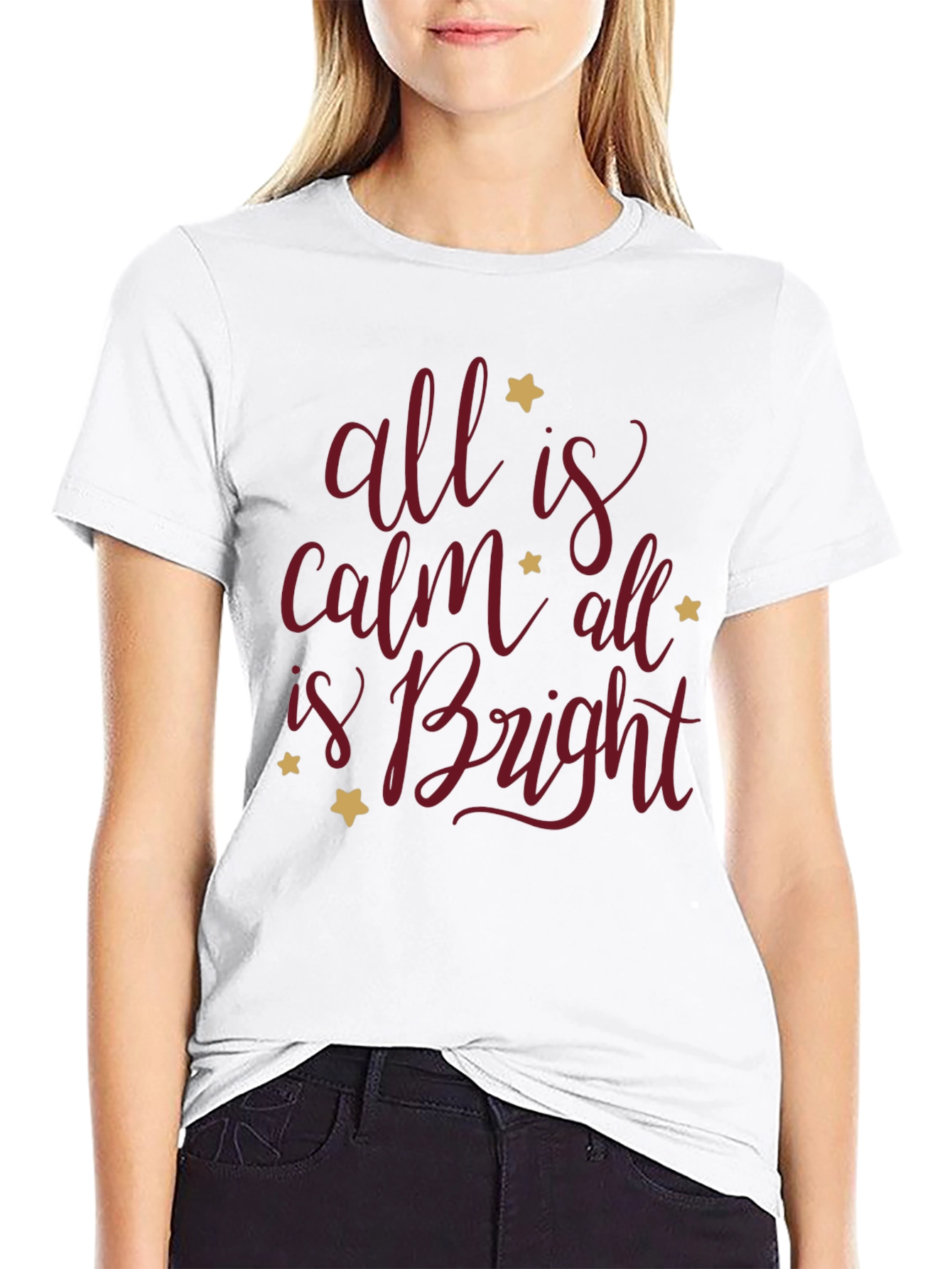 All is Calm Graphic Tee - Black Holiday T-Shirt