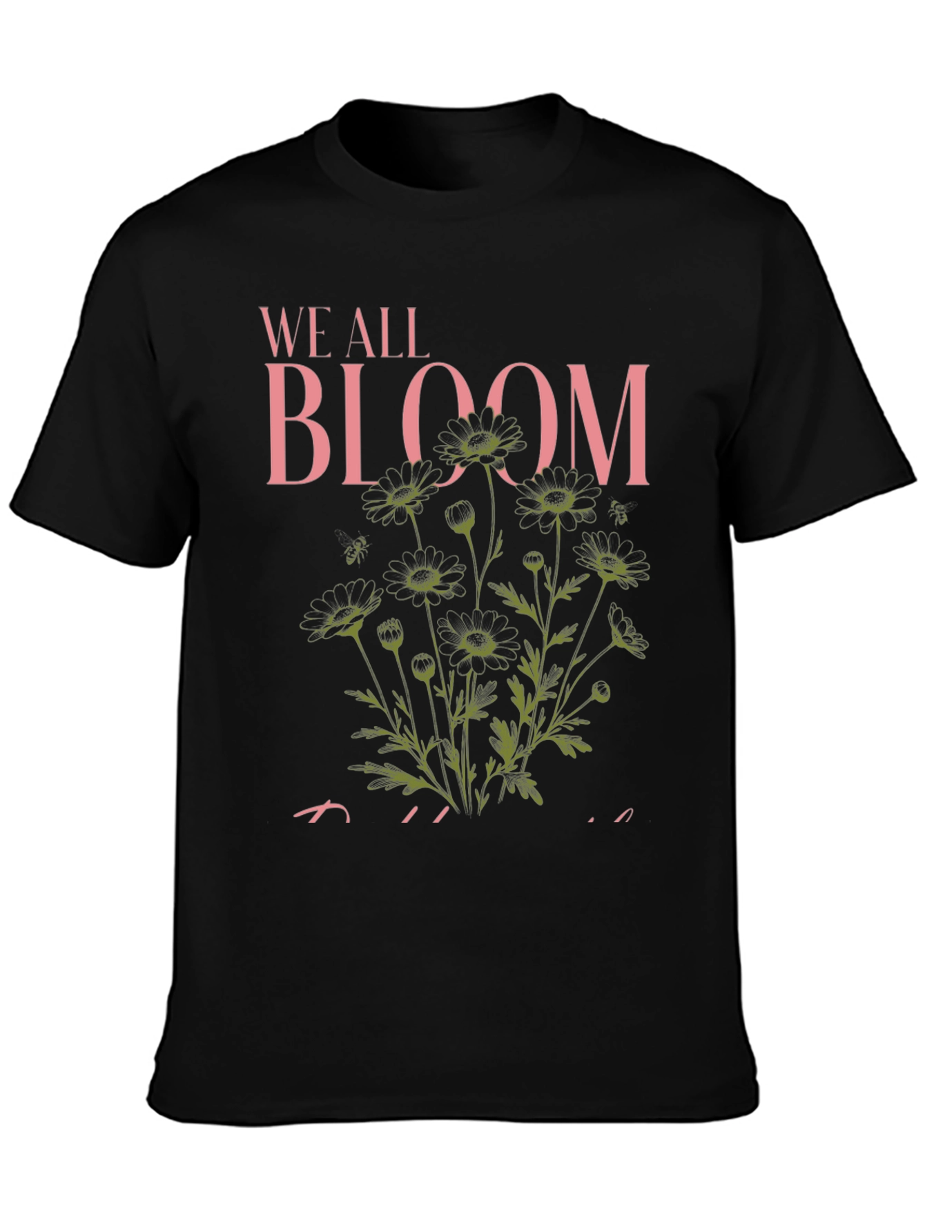 We All Bloom Black Graphic Tee