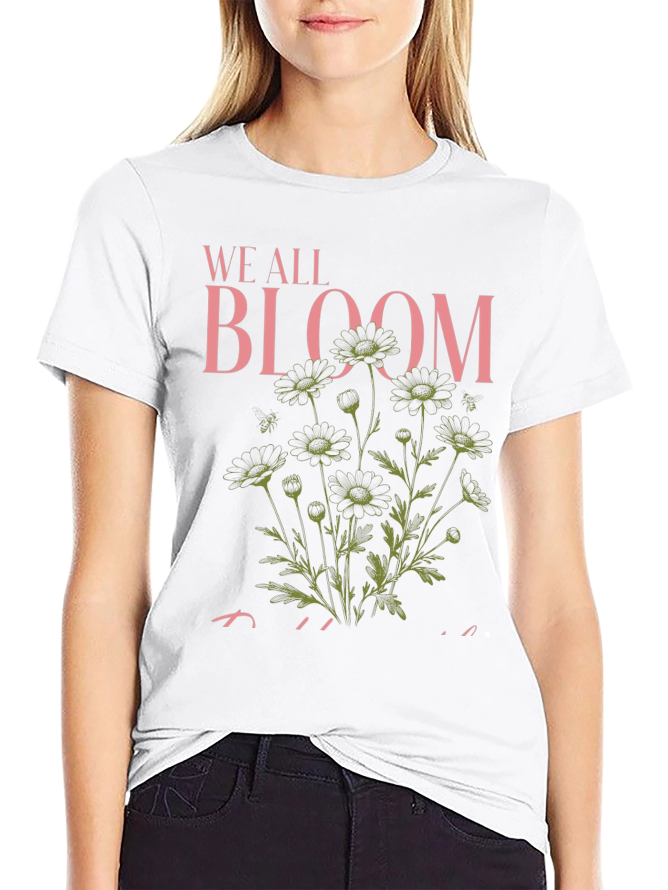 We All Bloom Black Graphic Tee