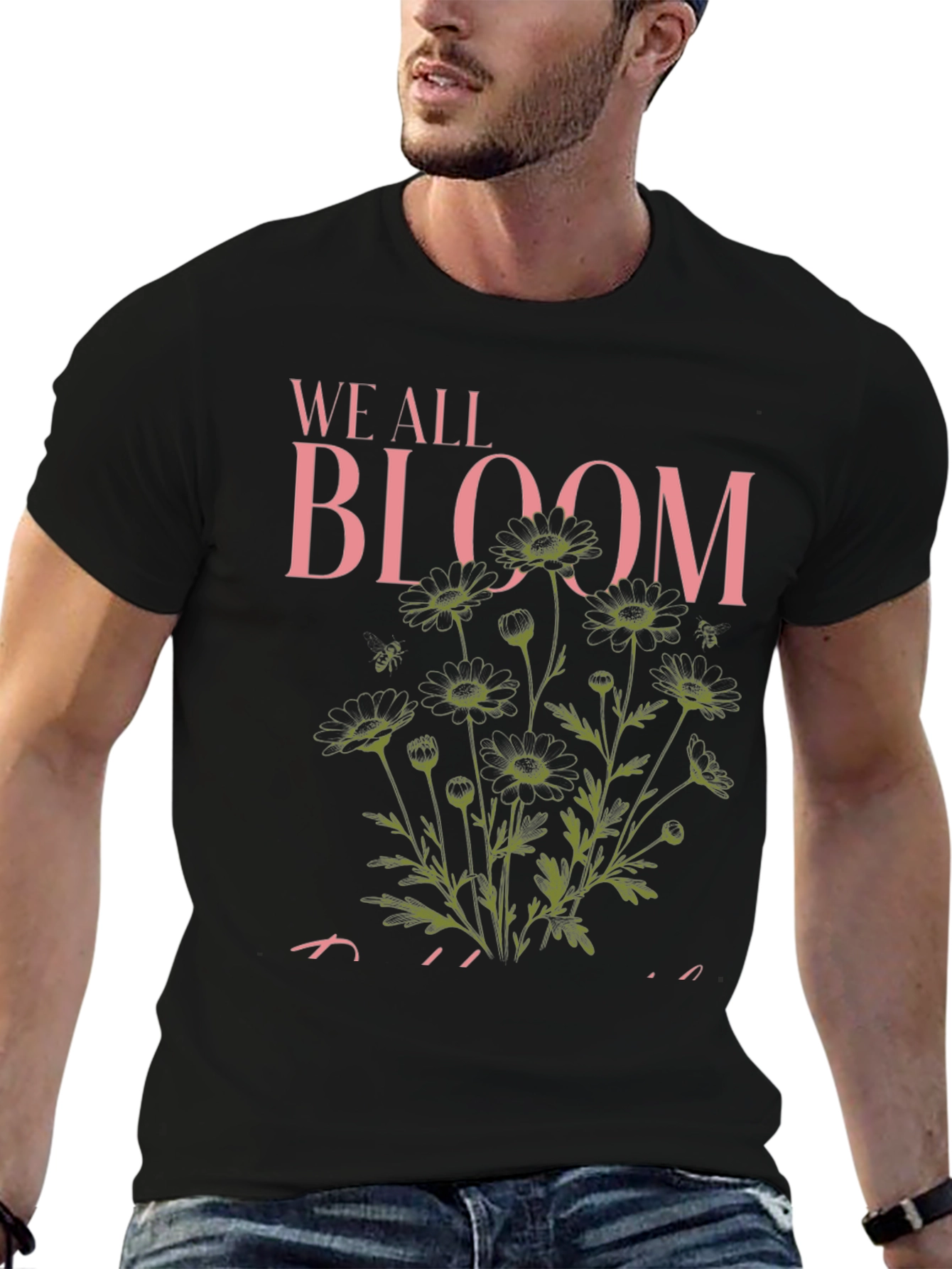 We All Bloom Black Graphic Tee