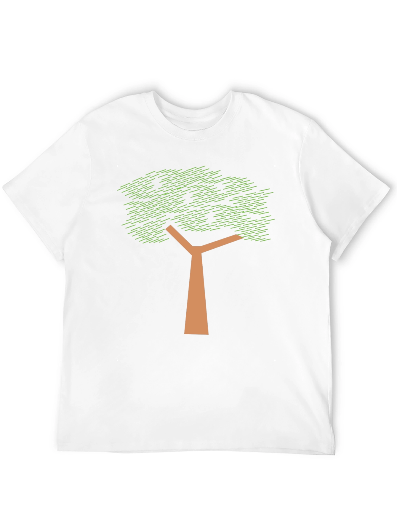 Geometric Tree Graphic Print T-Shirt - Black
