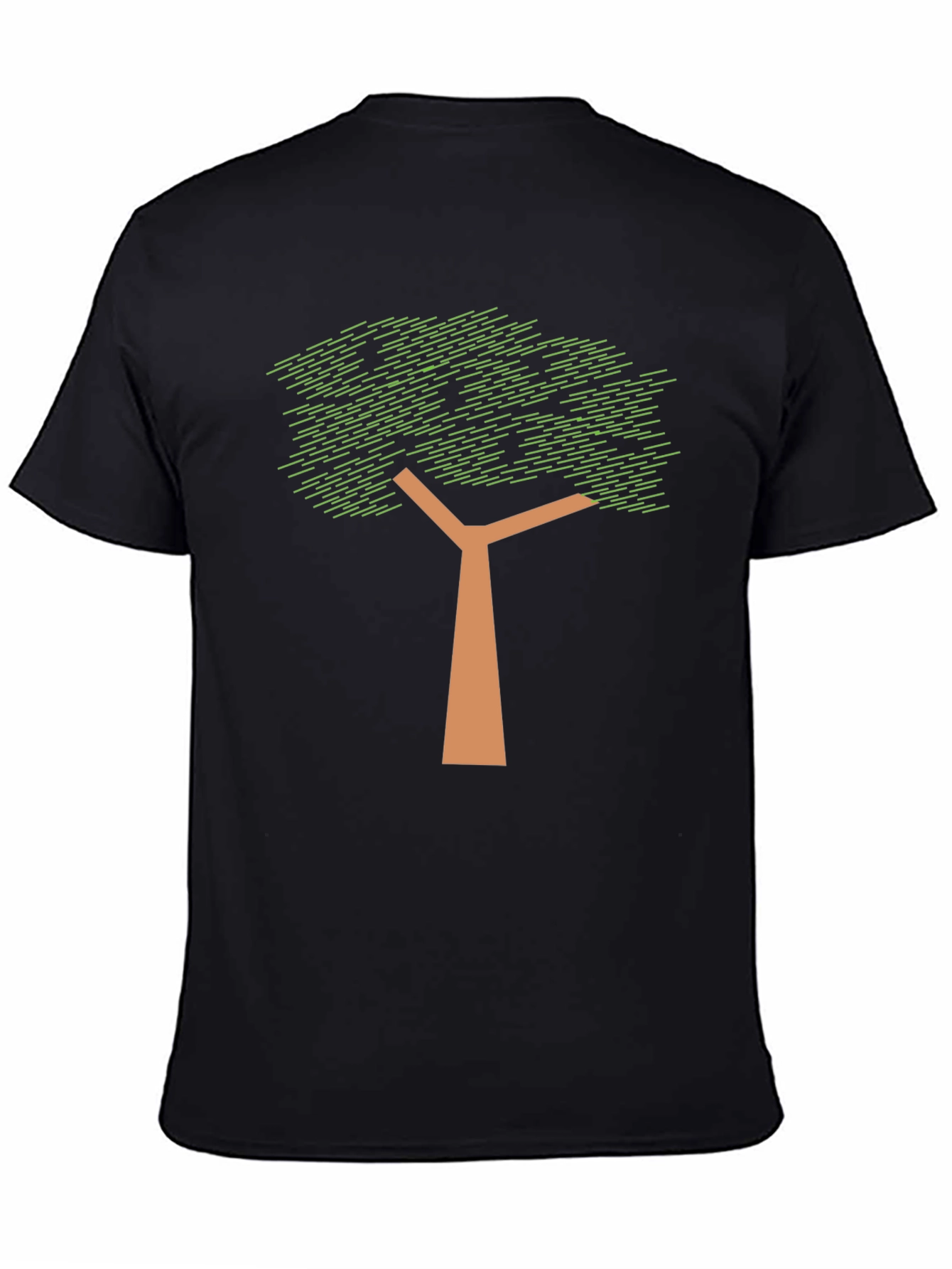 Geometric Tree Graphic Print T-Shirt - Black