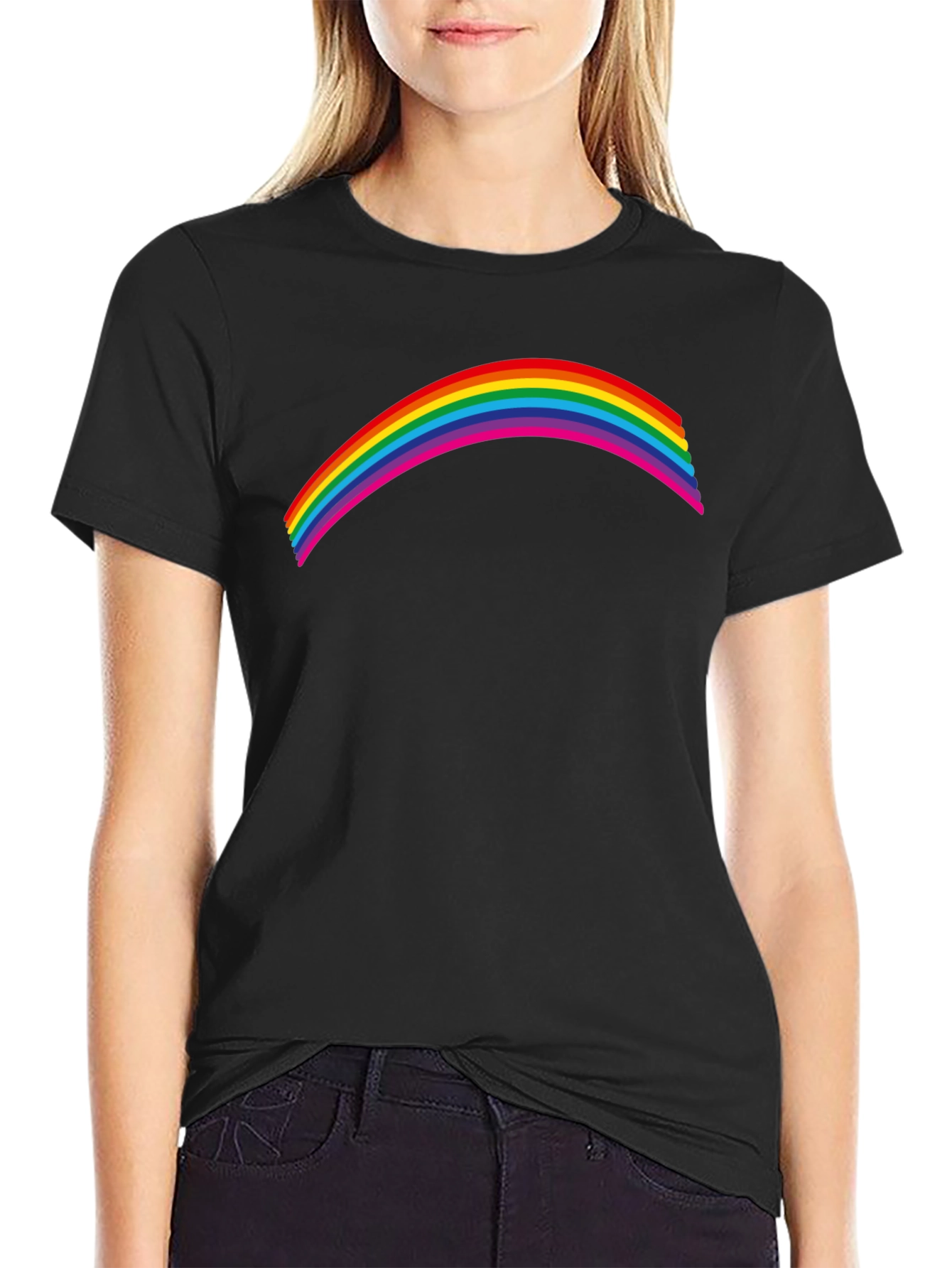 Rainbow Graphic Black T-Shirt