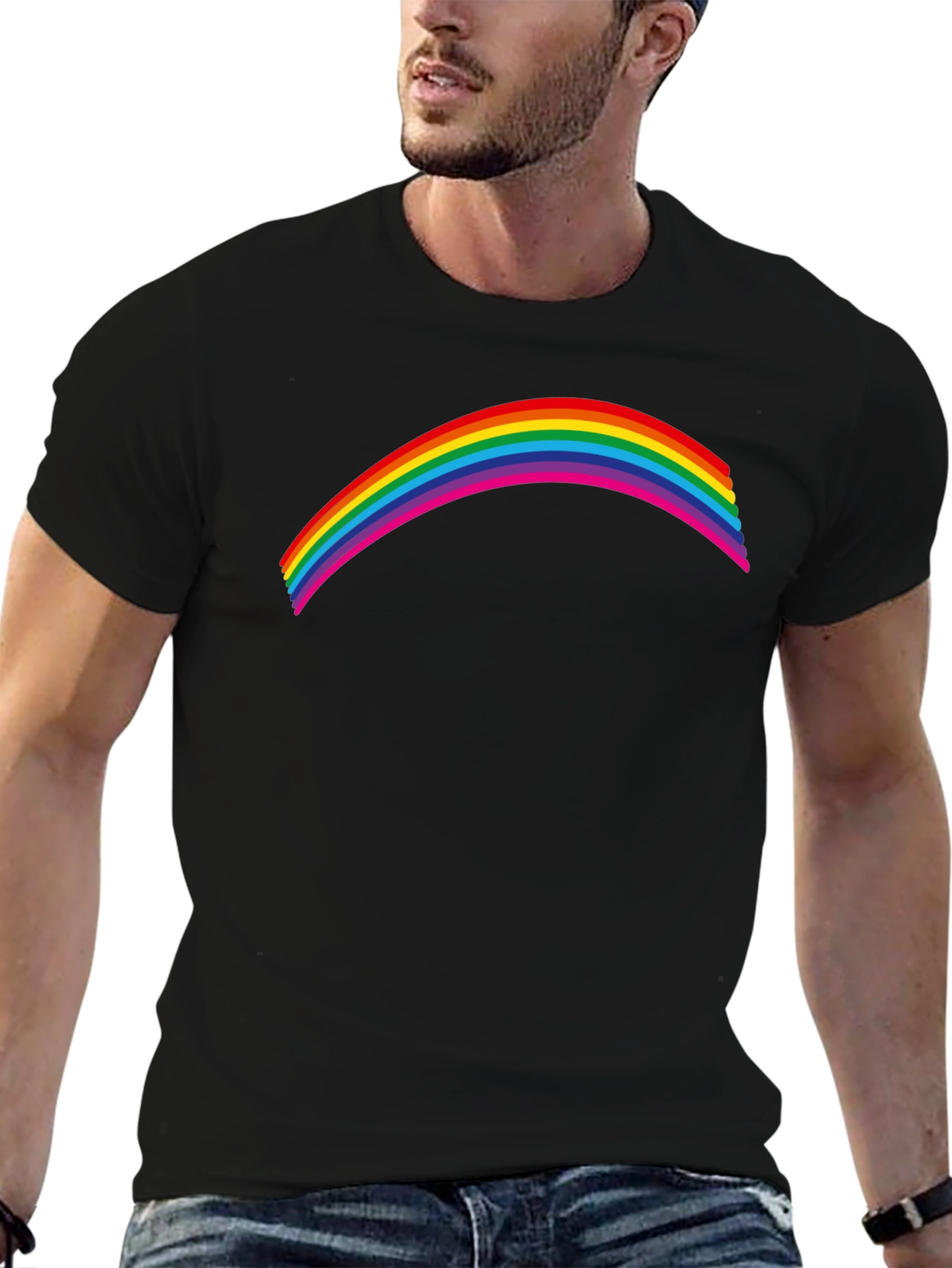 Rainbow Graphic Black T-Shirt