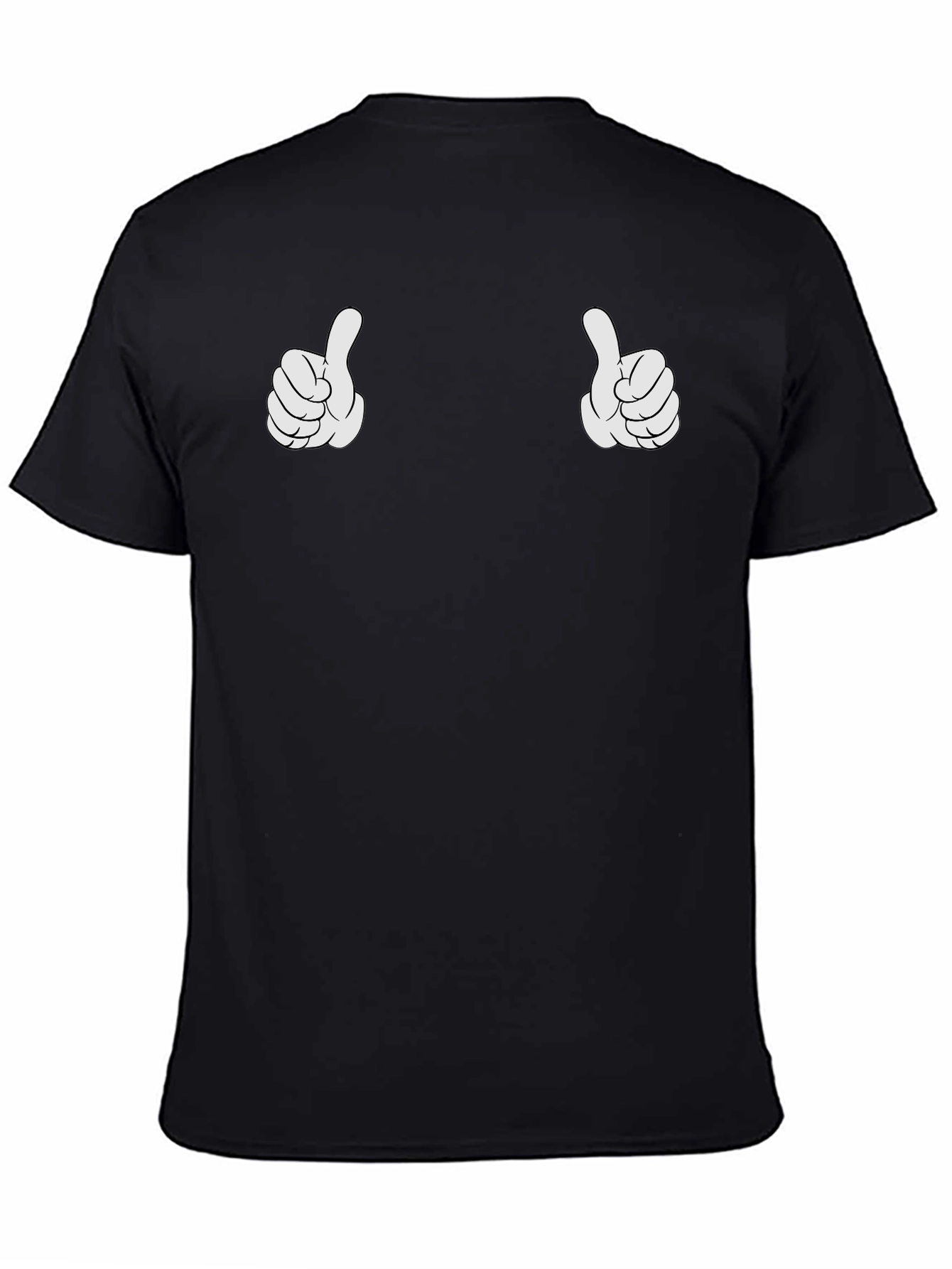 Thumbs Up Graphic Tee - Black Cotton T-Shirt