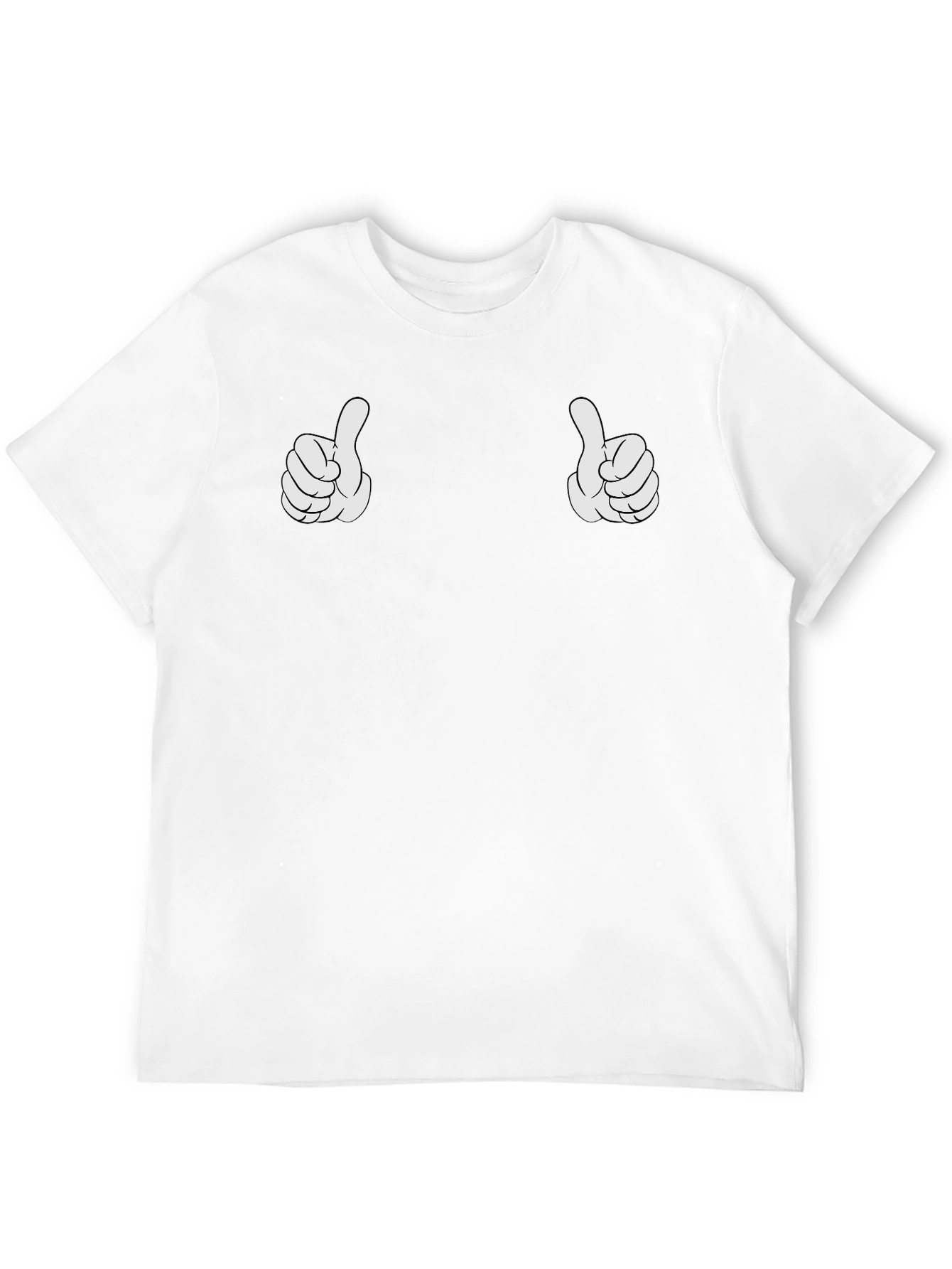 Thumbs Up Graphic Tee - Black Cotton T-Shirt