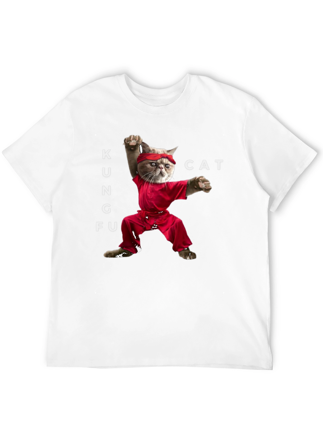 Kung Fu Cat Graphic T-Shirt - Novelty Tee