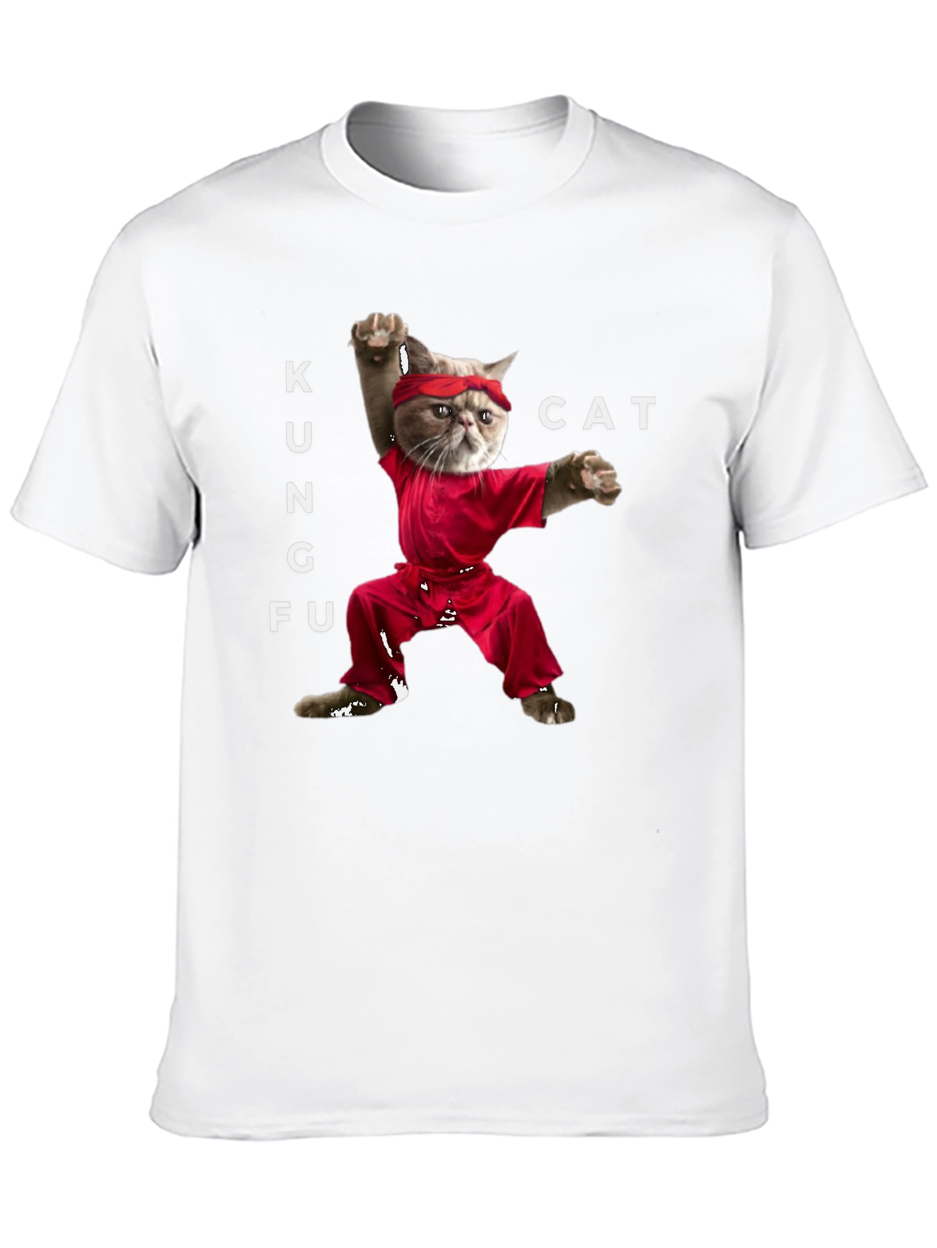 Kung Fu Cat Graphic T-Shirt - Novelty Tee