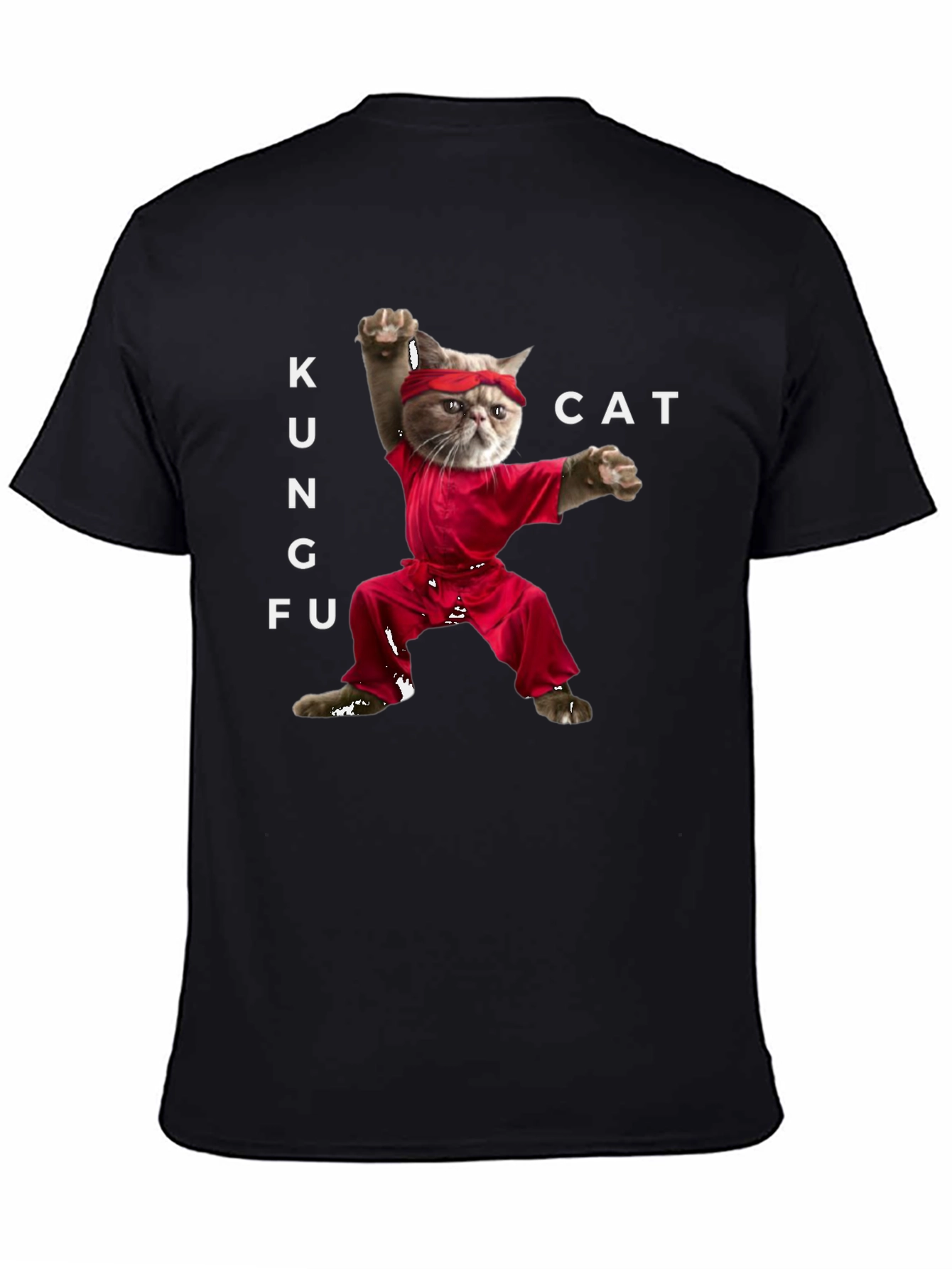 Kung Fu Cat Graphic T-Shirt - Novelty Tee