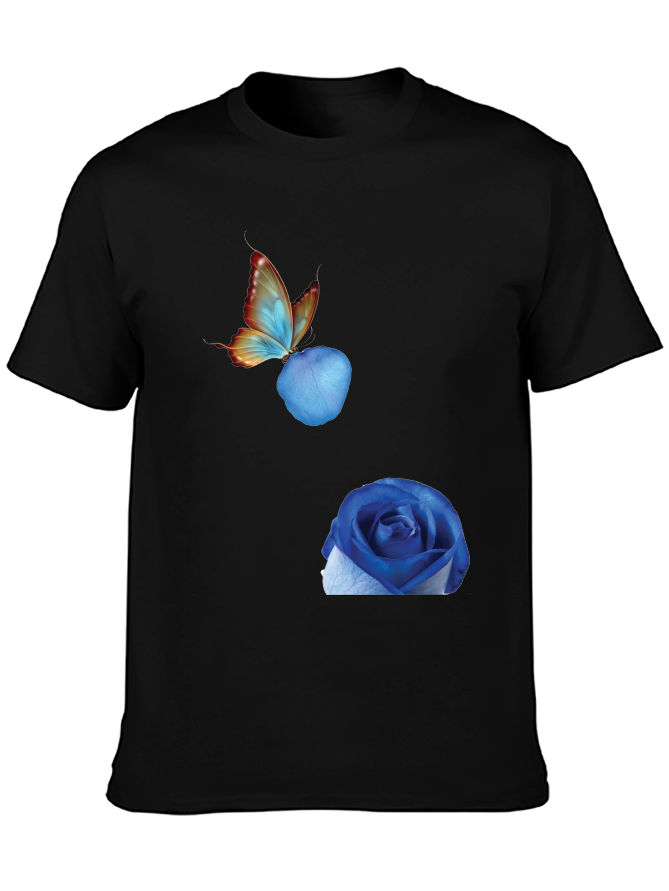 Butterfly & Blue Rose Graphic Tee