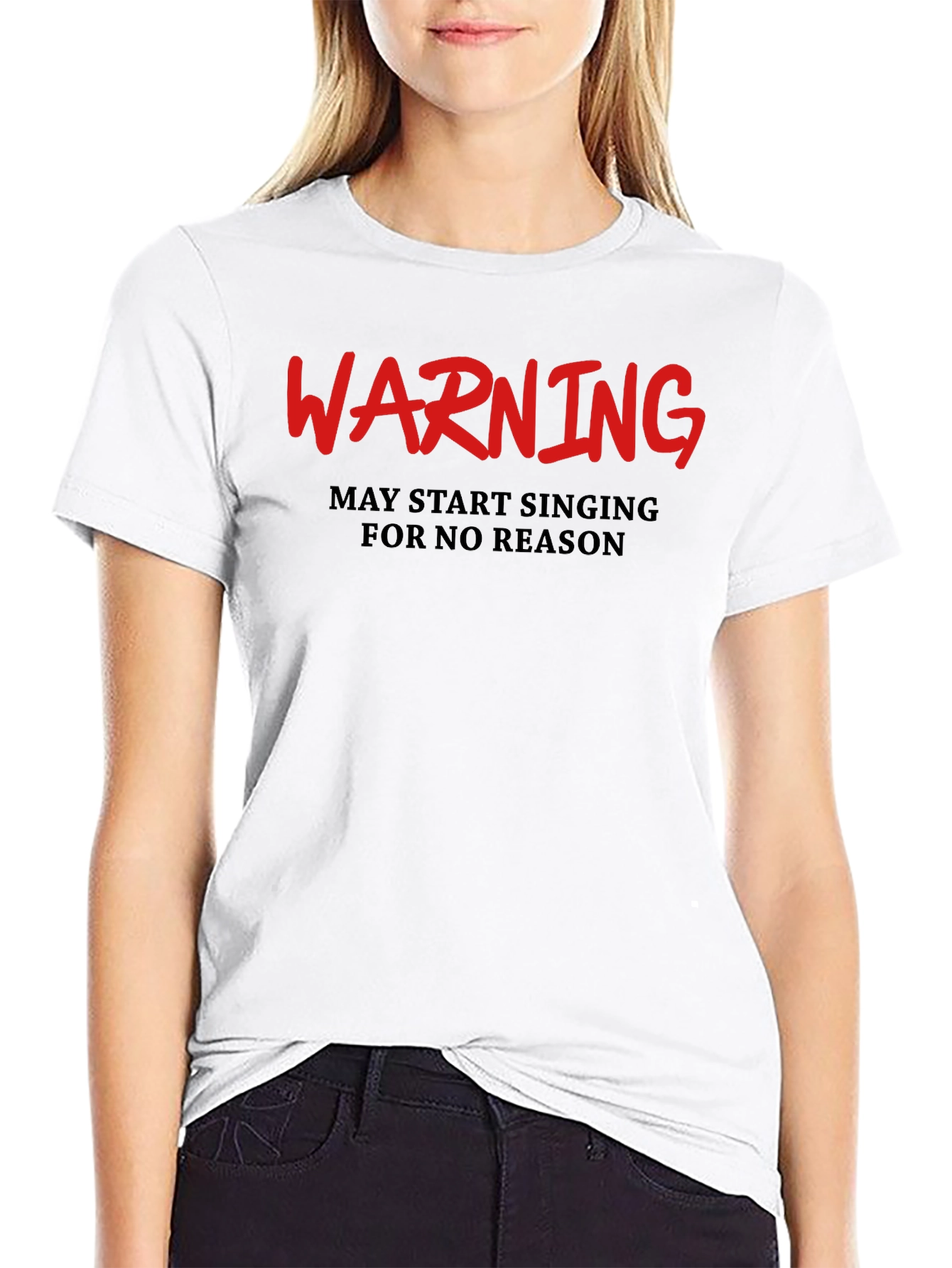 Warning May Start Singing Black T-Shirt