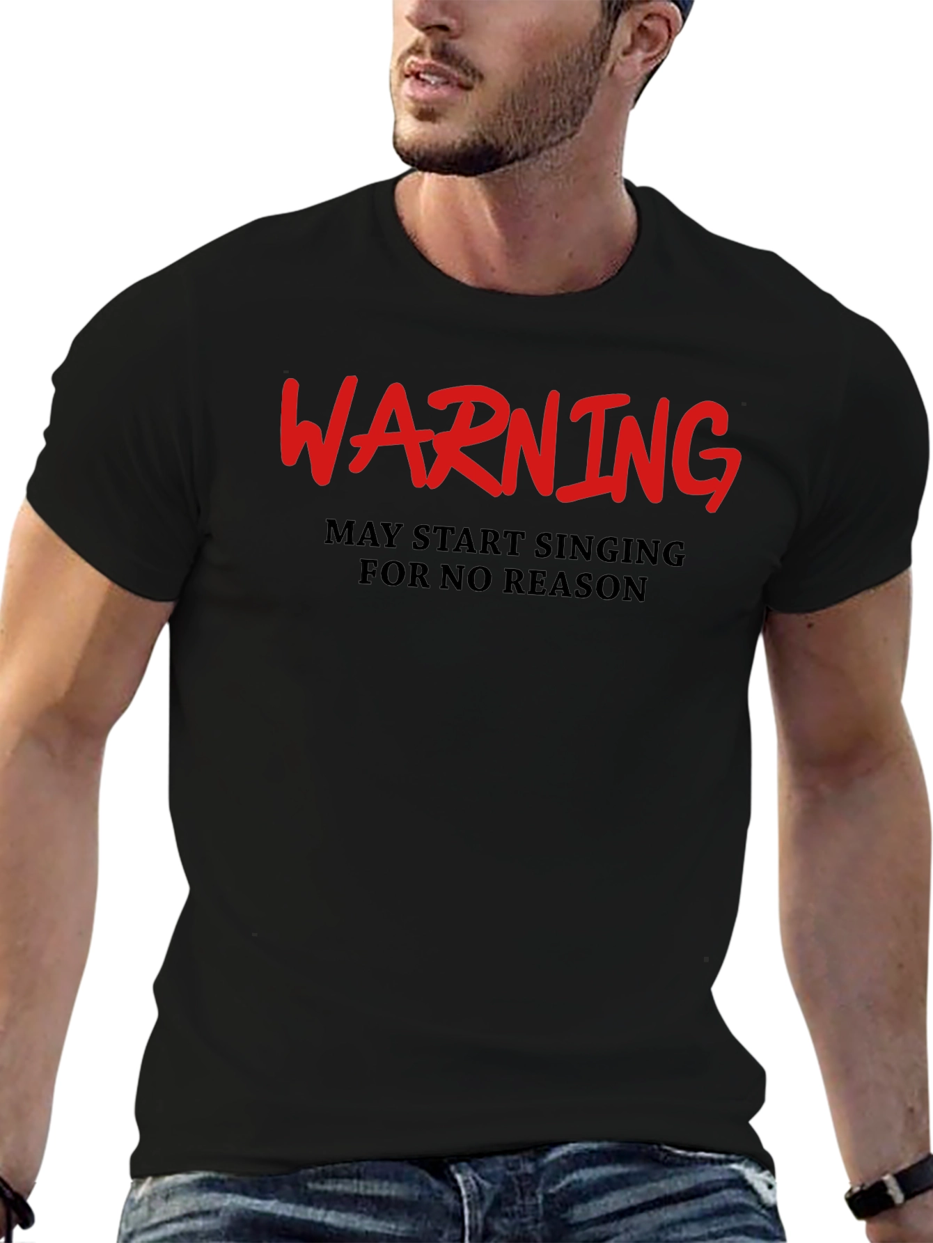 Warning May Start Singing Black T-Shirt