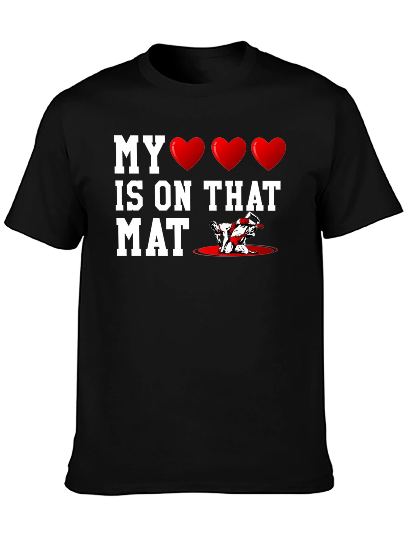 My Heart Is On That Mat Wrestling Graphic Tee