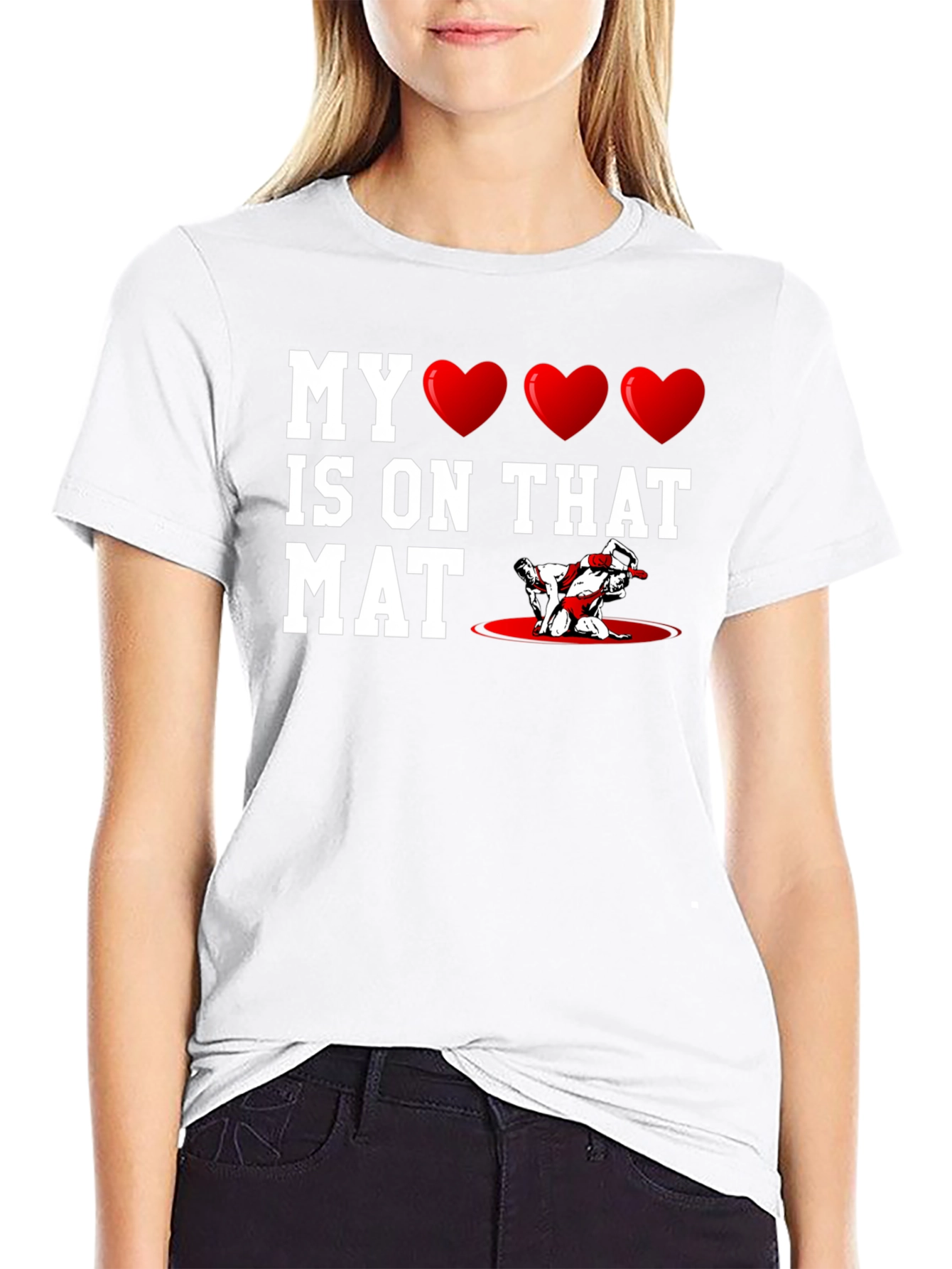 My Heart Is On That Mat Wrestling Graphic Tee
