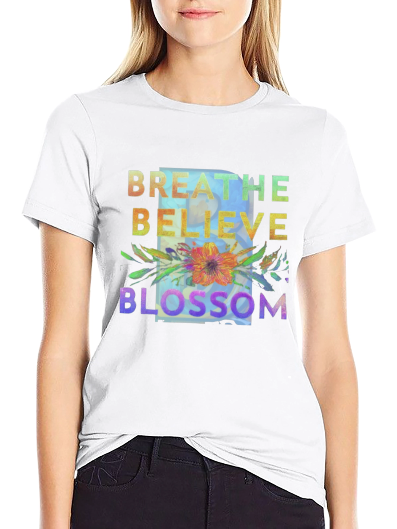 Breathe Believe Blossom Graphic Tee