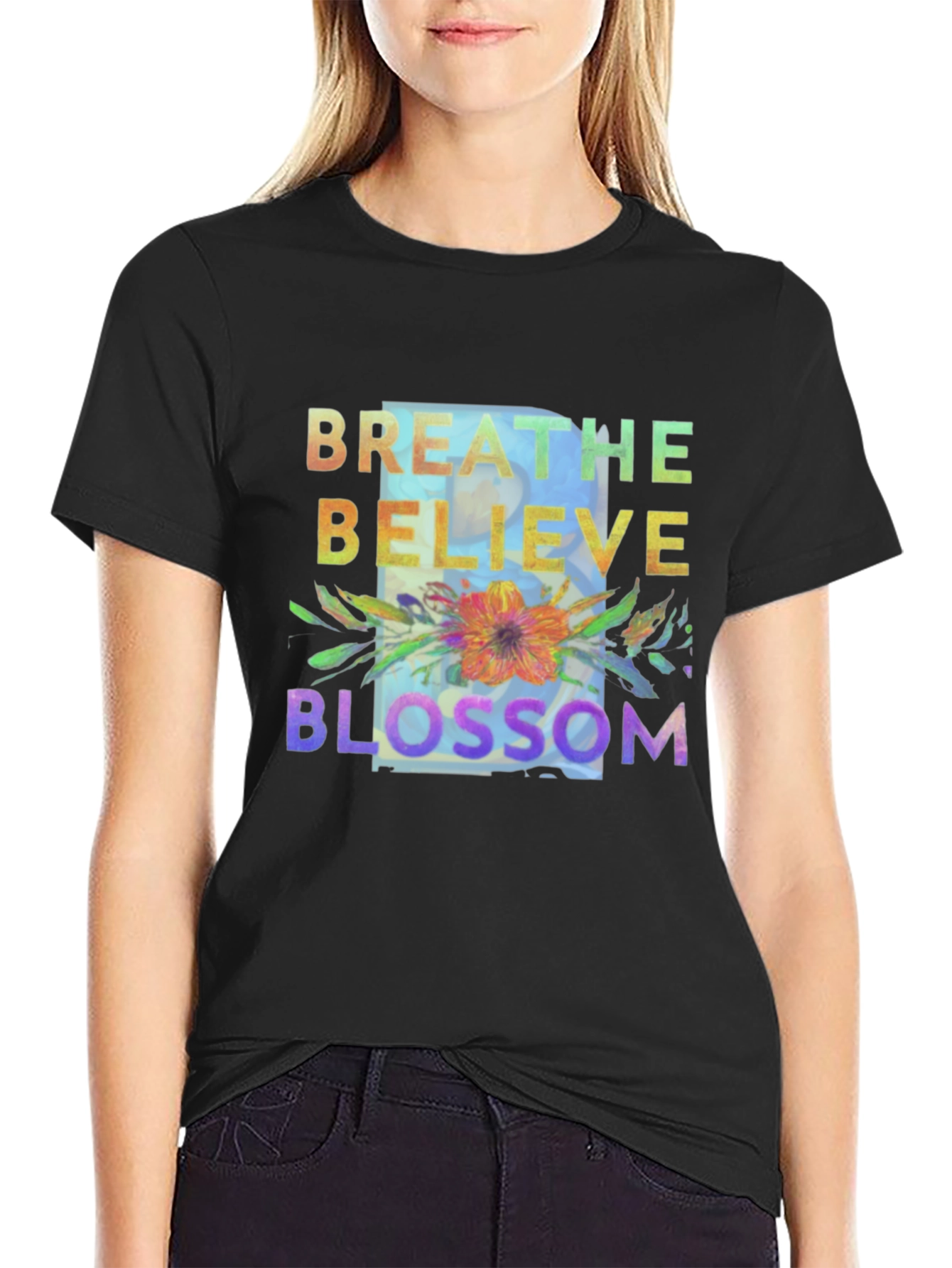 Breathe Believe Blossom Graphic Tee