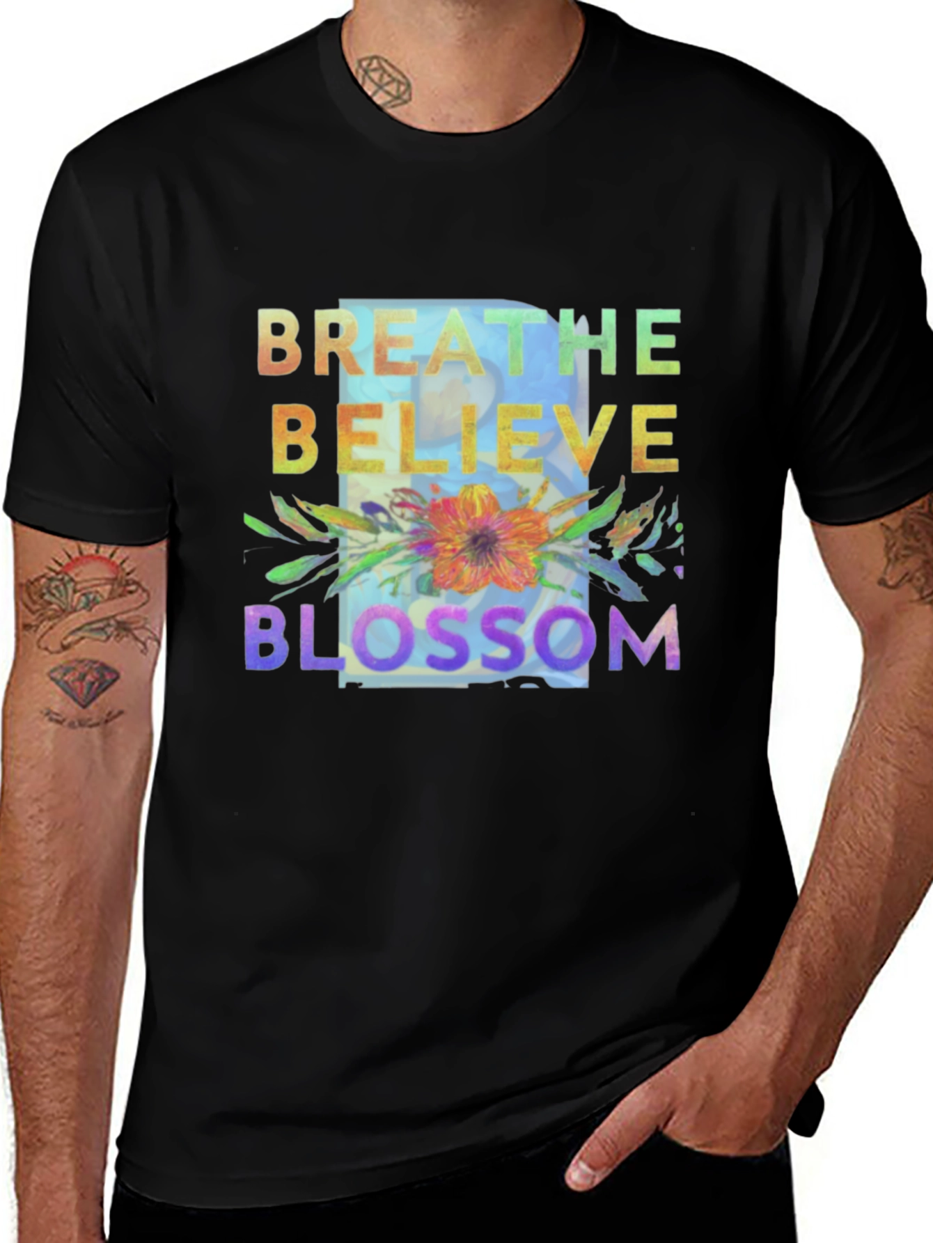 Breathe Believe Blossom Graphic Tee