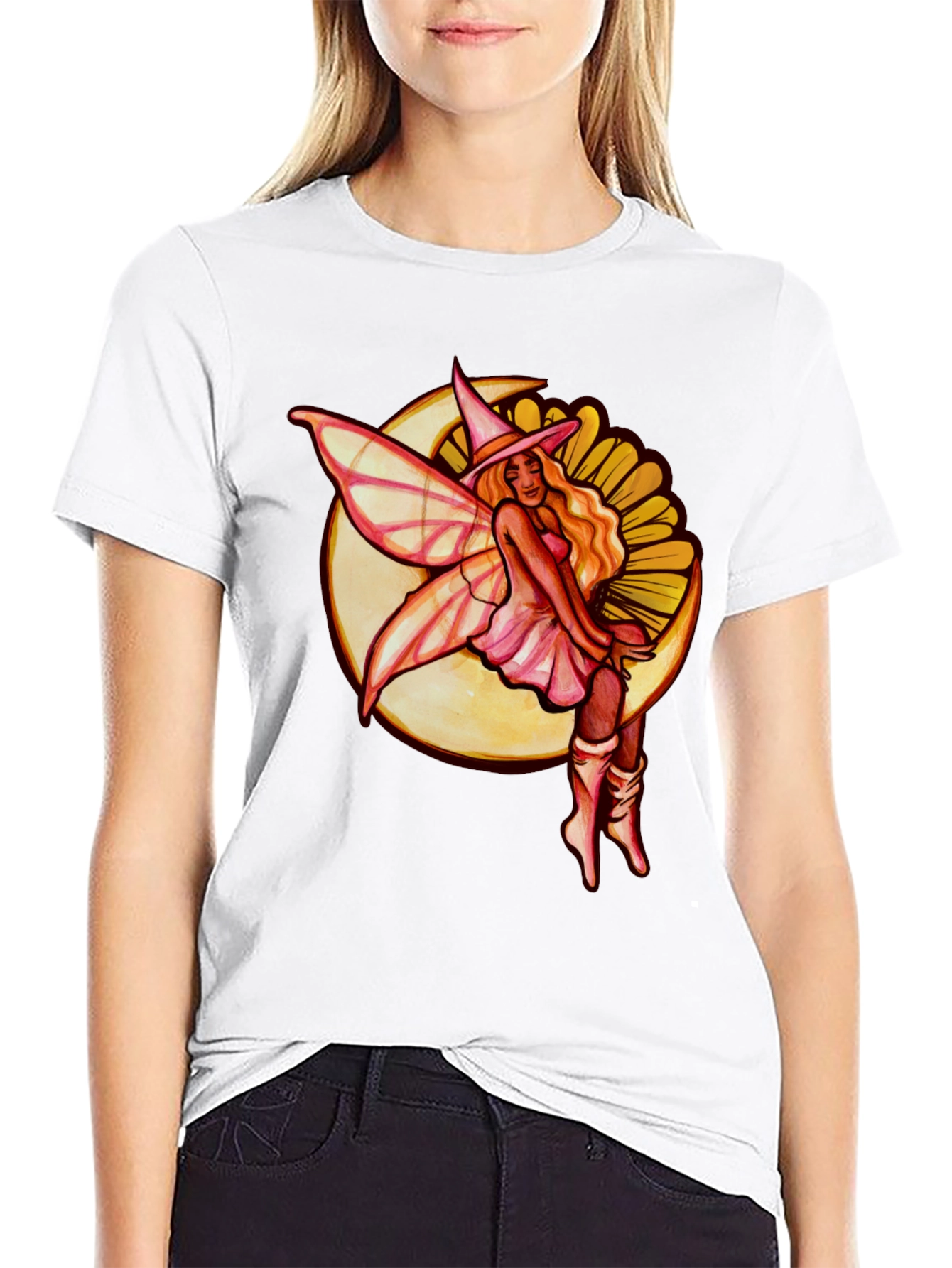 Fairy on the Moon T-Shirt - Unique Graphic Tee