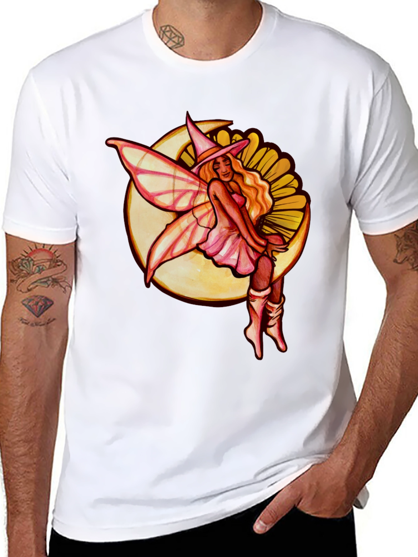 Fairy on the Moon T-Shirt - Unique Graphic Tee