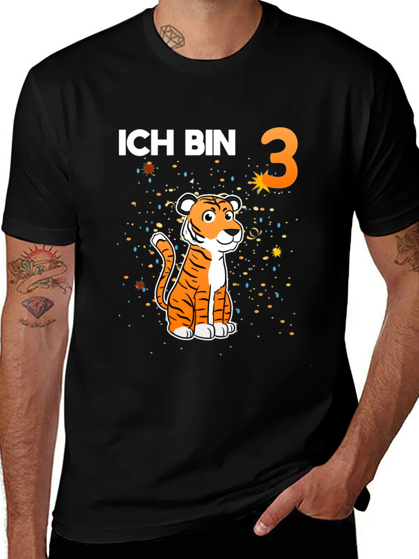 Ich Bin 3 Tiger Birthday T-Shirt