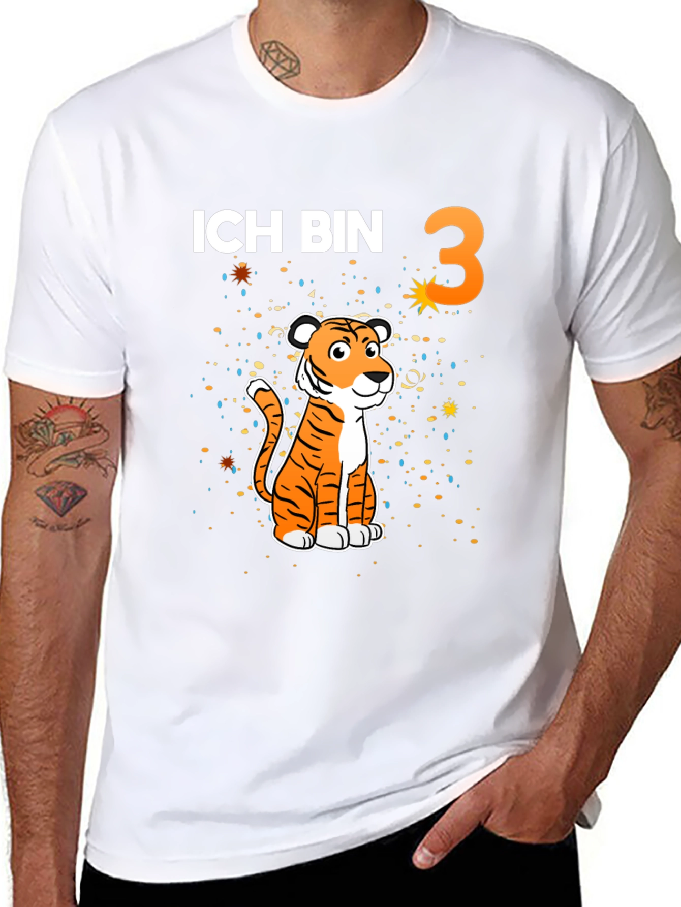 Ich Bin 3 Tiger Birthday T-Shirt