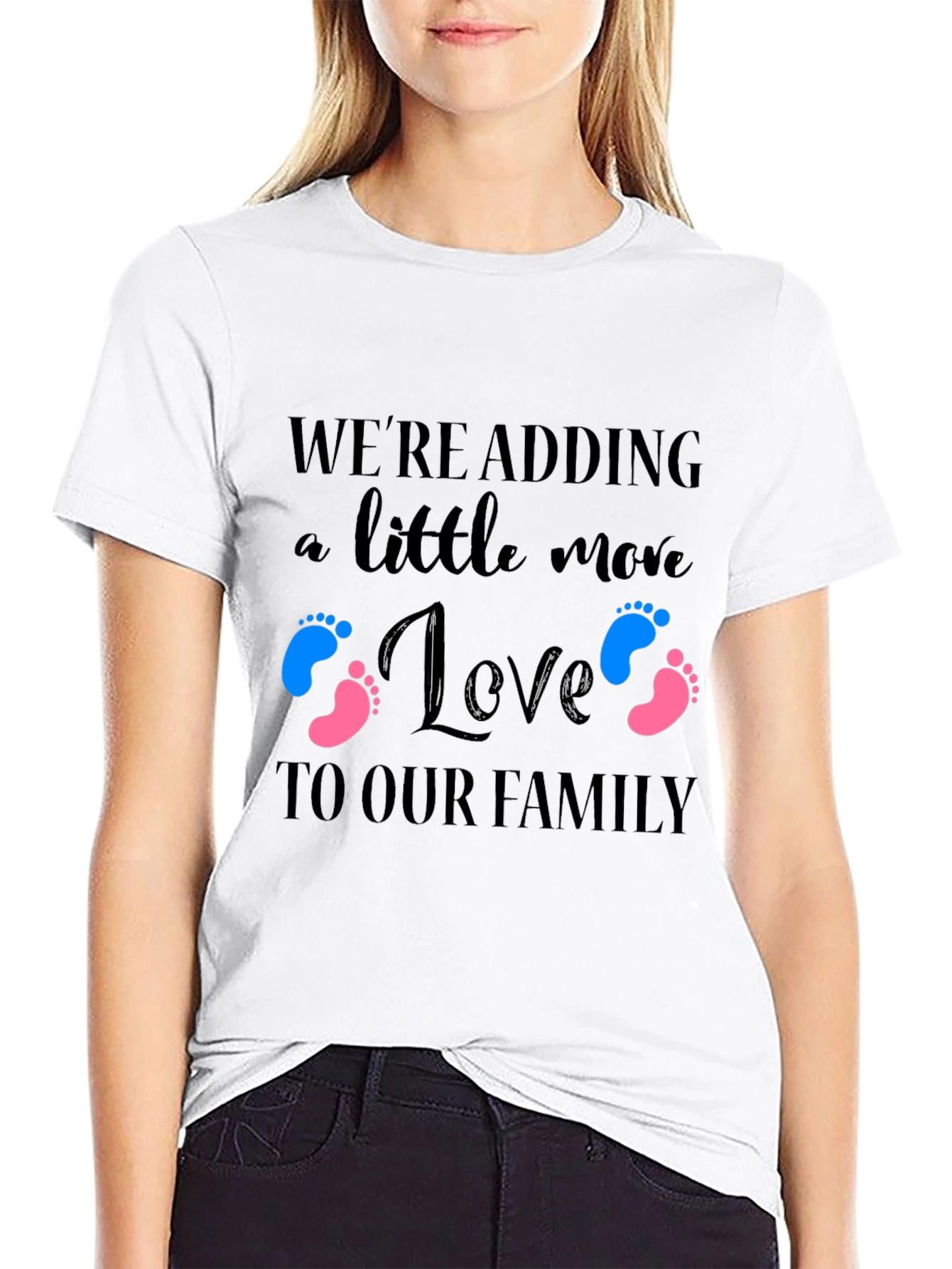 Adding Love to Our Family Baby Announcement T-Shirt