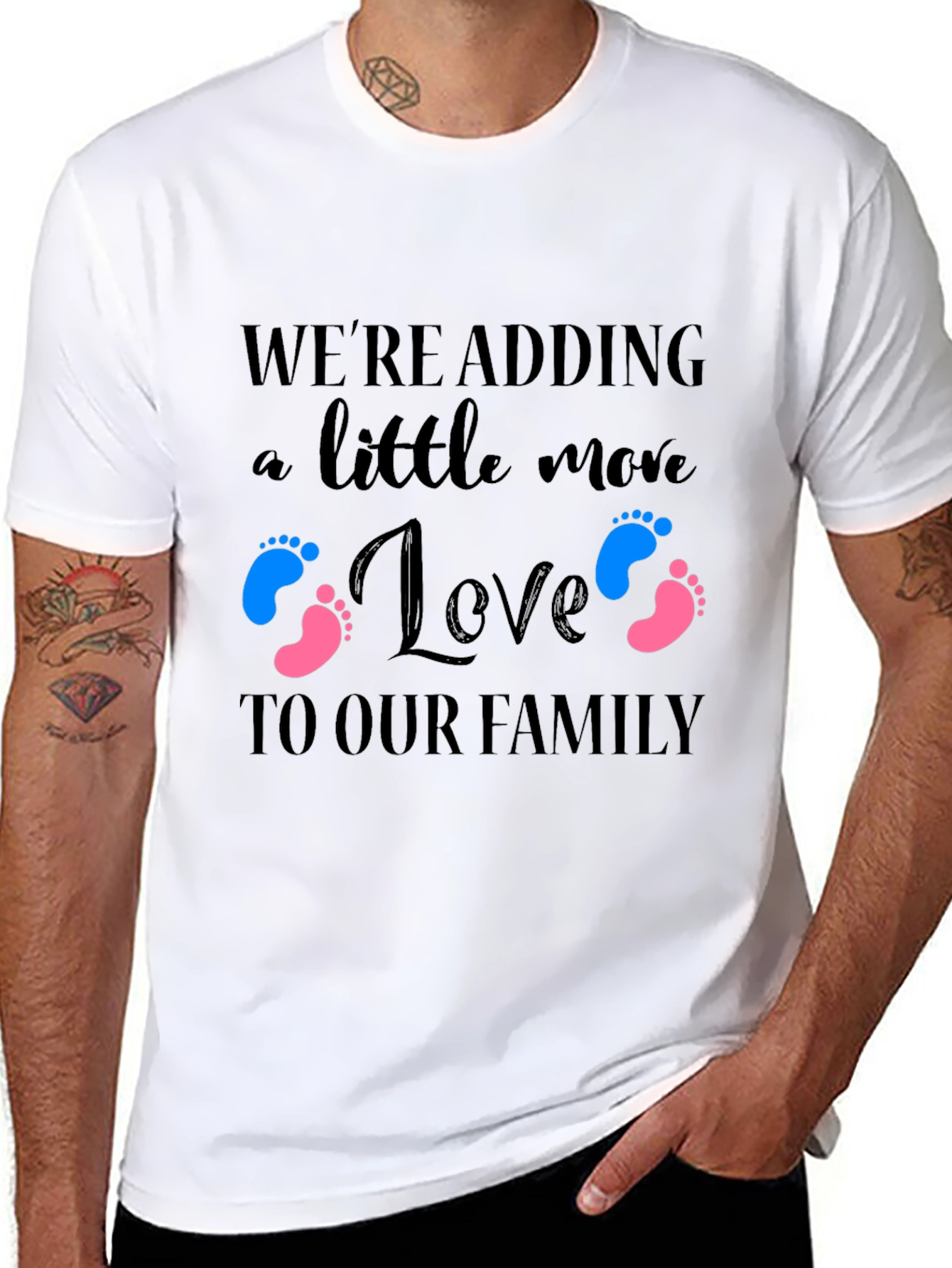 Adding Love to Our Family Baby Announcement T-Shirt