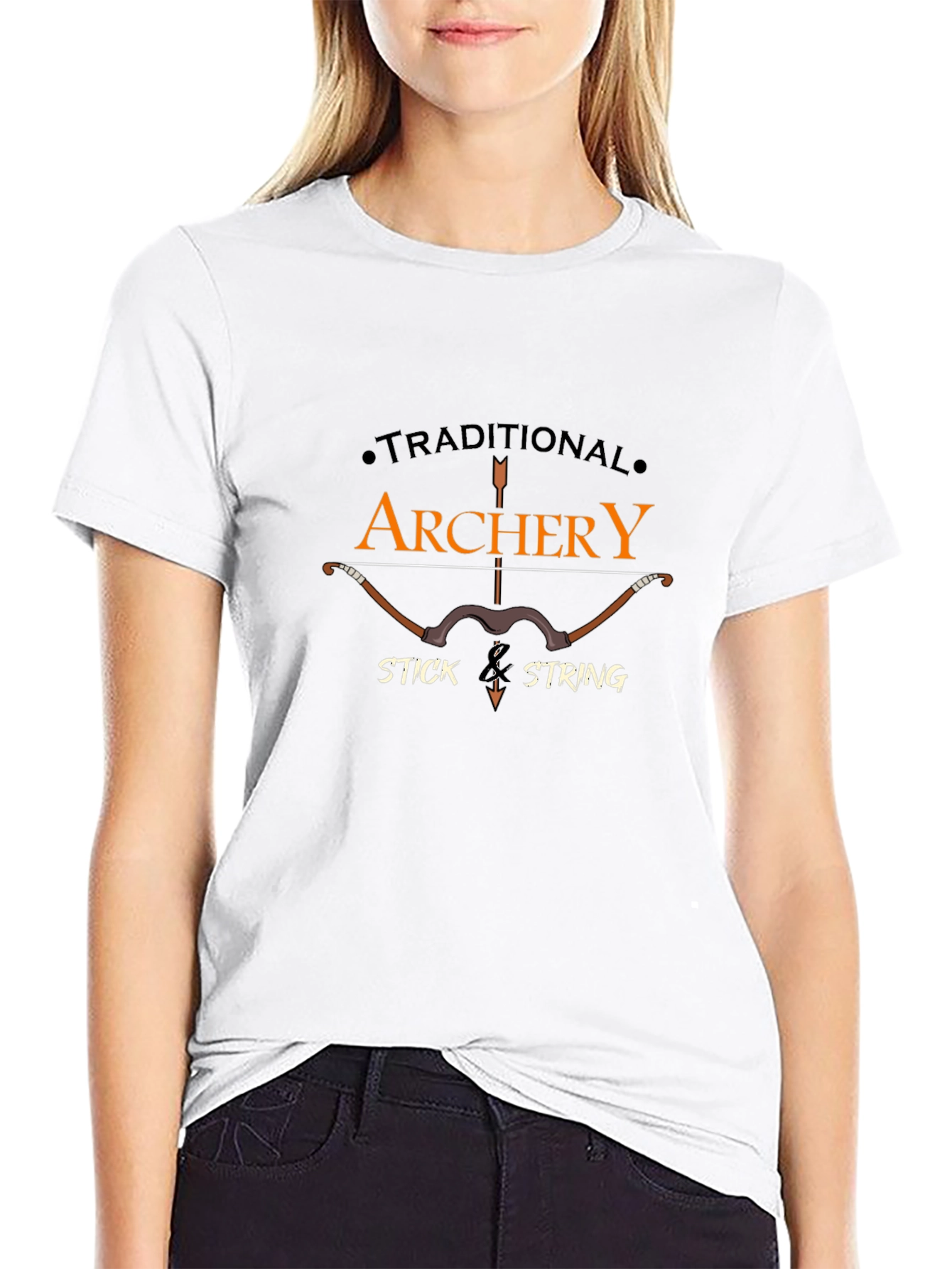 Traditional Archery T-Shirt - Stick & String Design