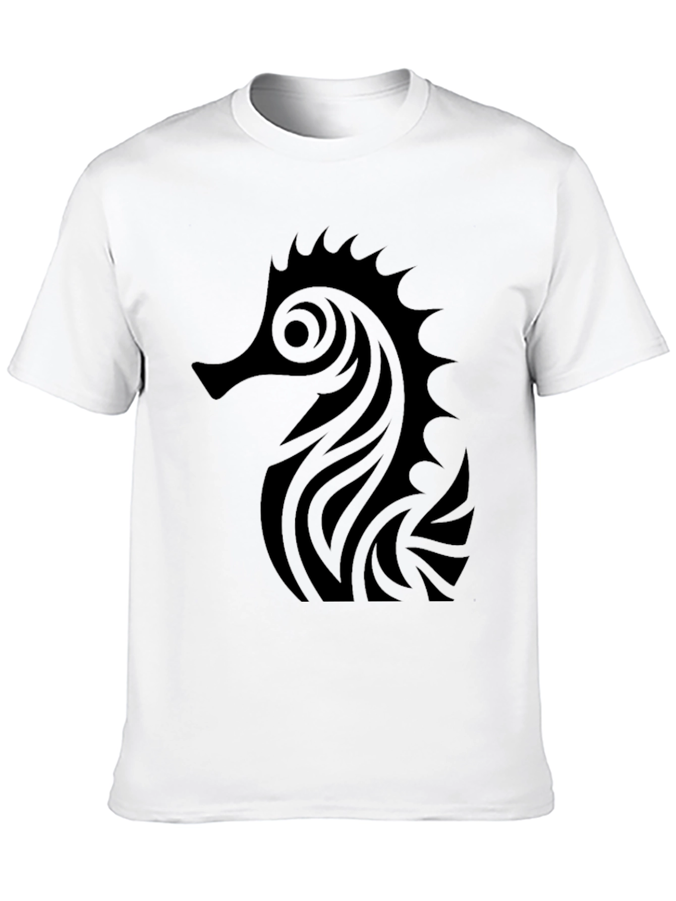 Tribal Seahorse Black T-Shirt