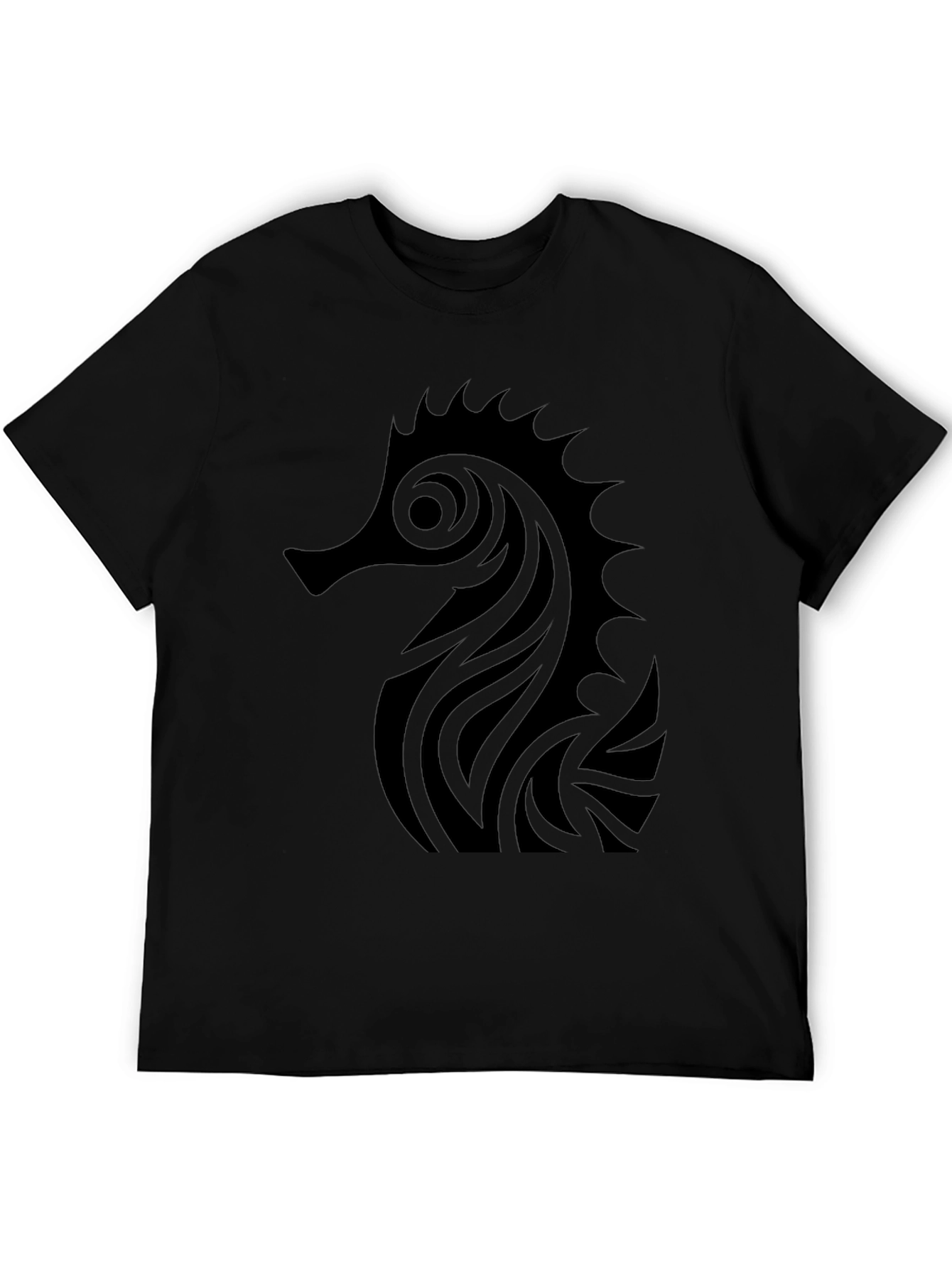 Tribal Seahorse Black T-Shirt