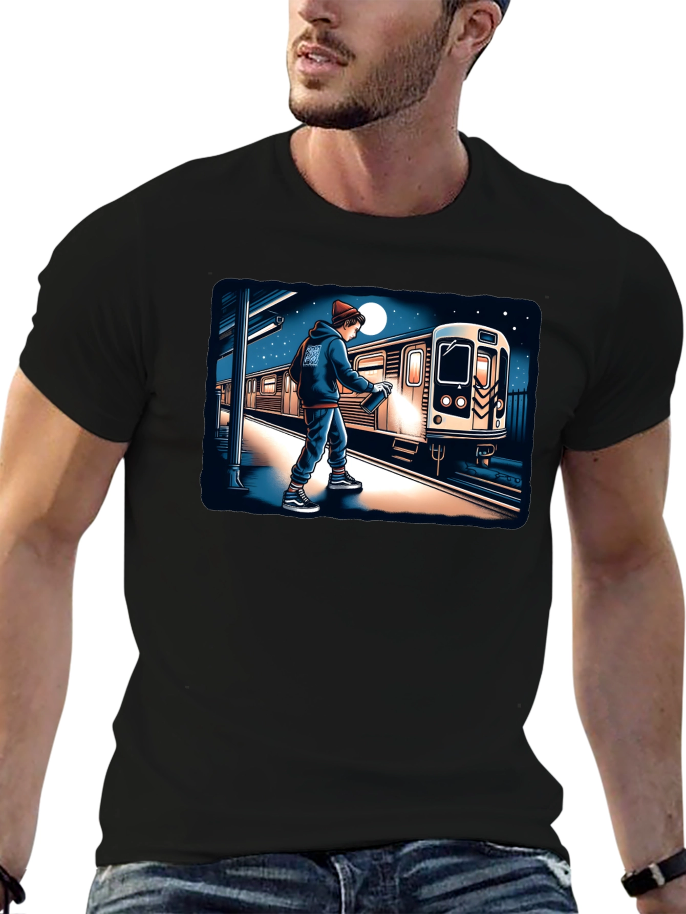 Urban Art Tee: Graffiti Train Design