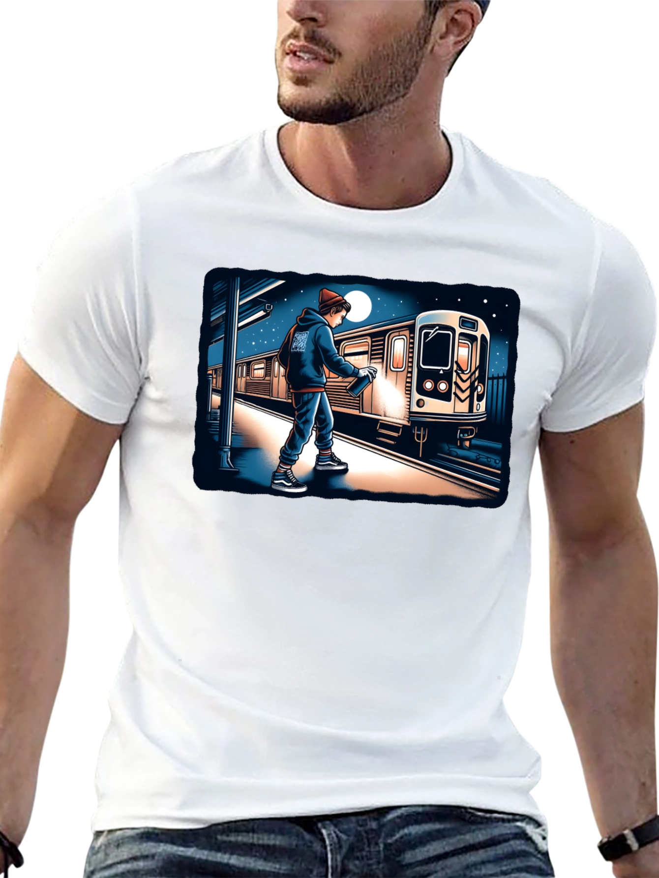Urban Art Tee: Graffiti Train Design