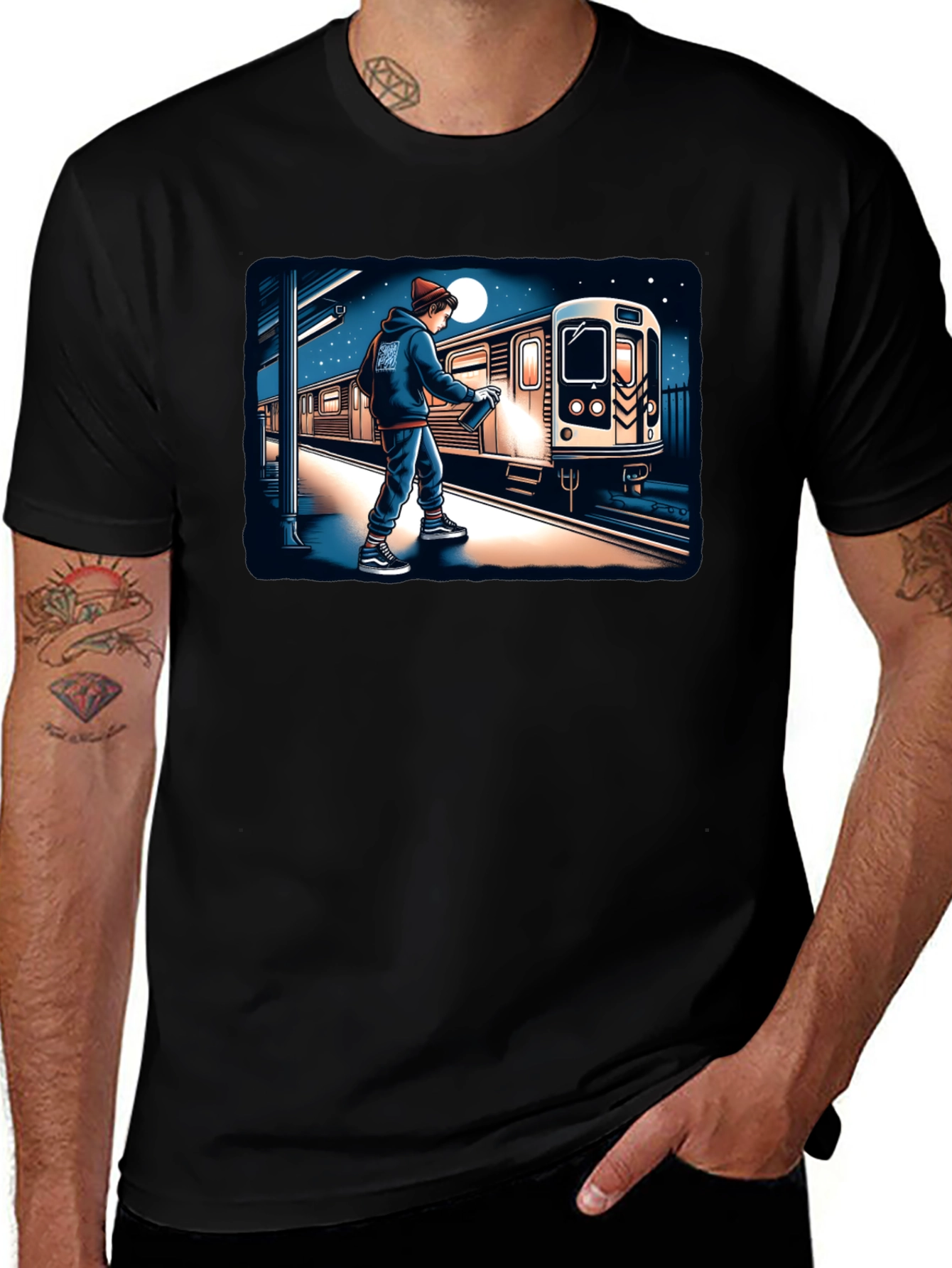 Urban Art Tee: Graffiti Train Design
