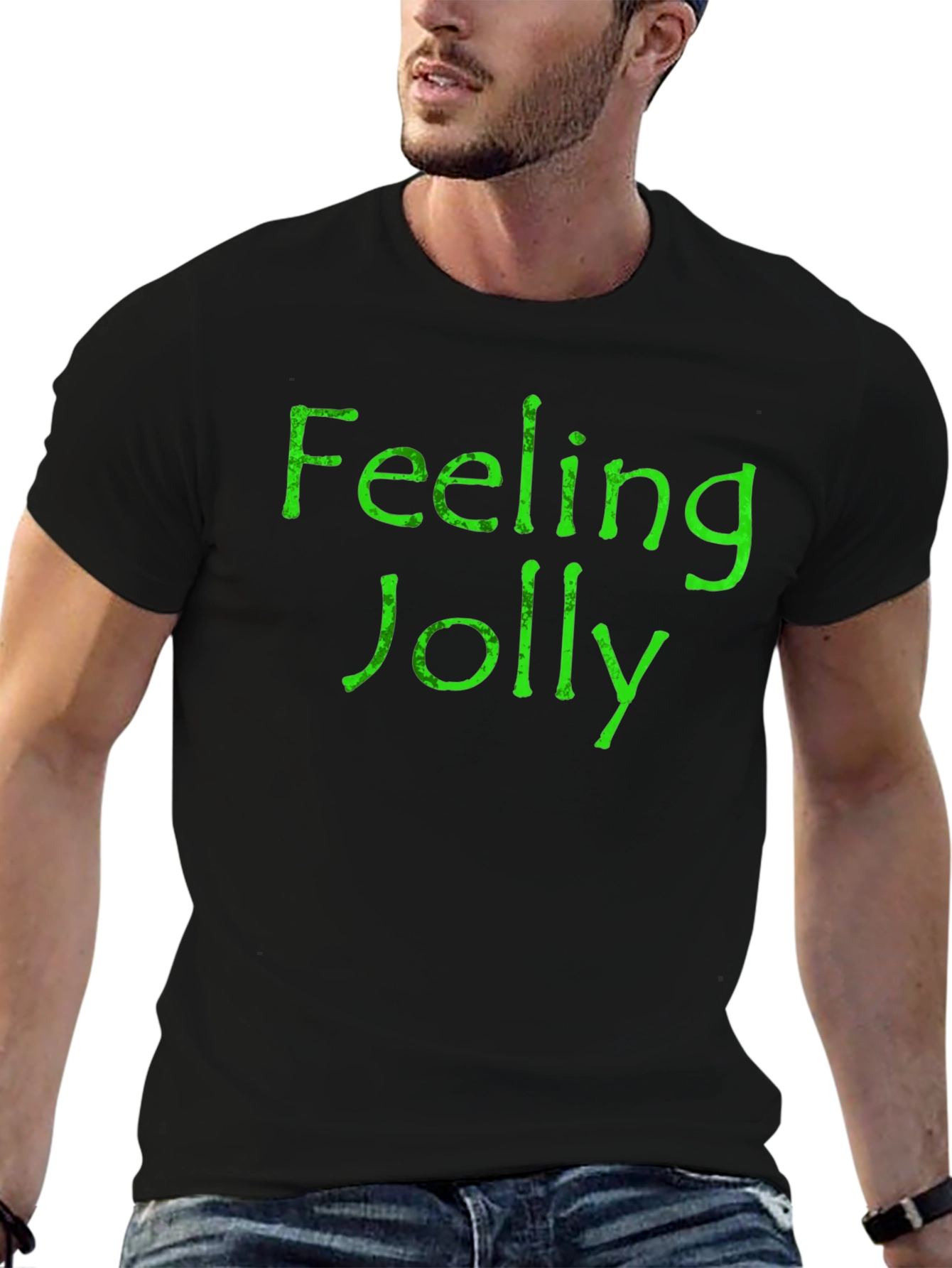 Feeling Jolly Black Graphic Tee