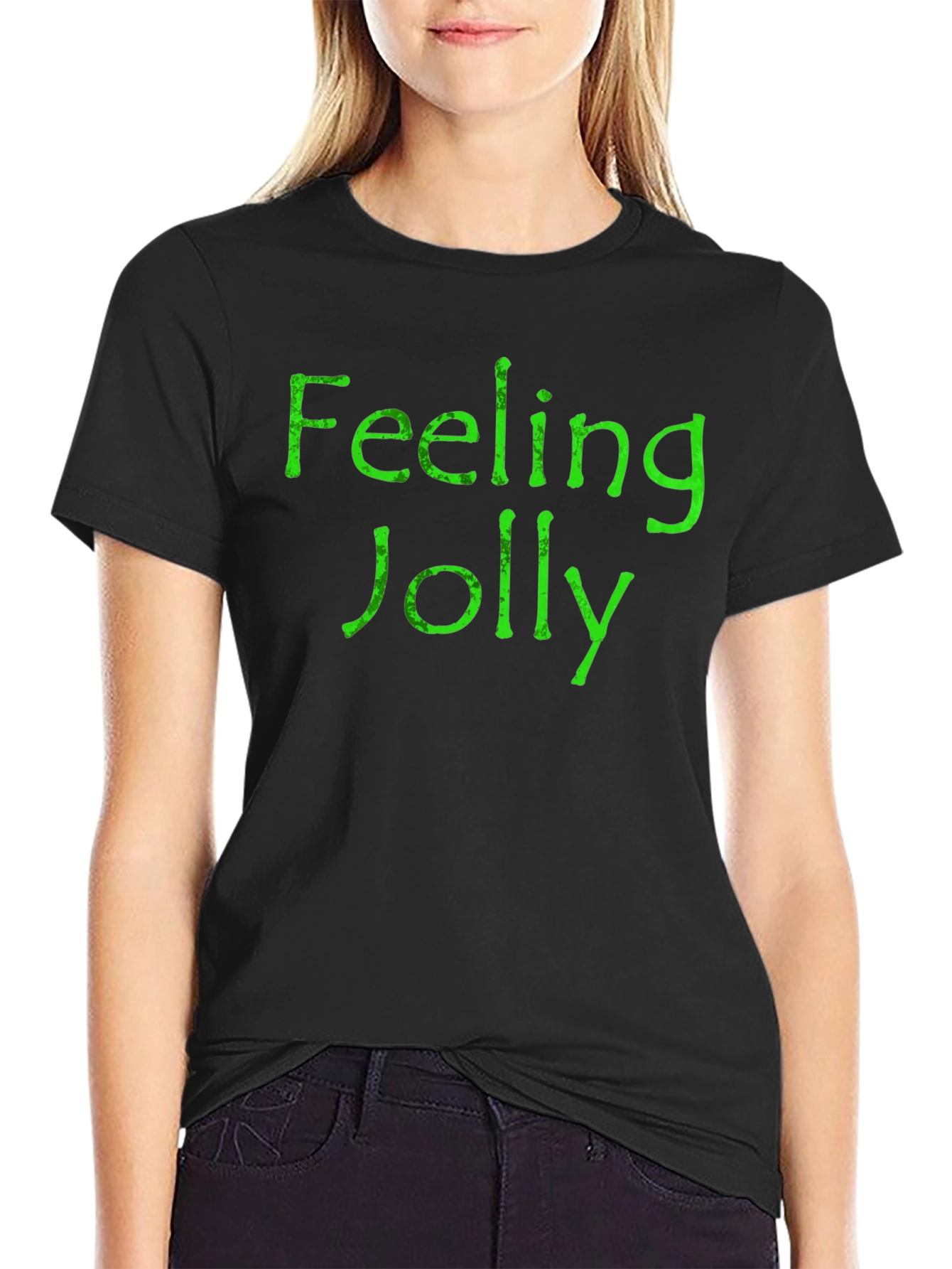 Feeling Jolly Black Graphic Tee