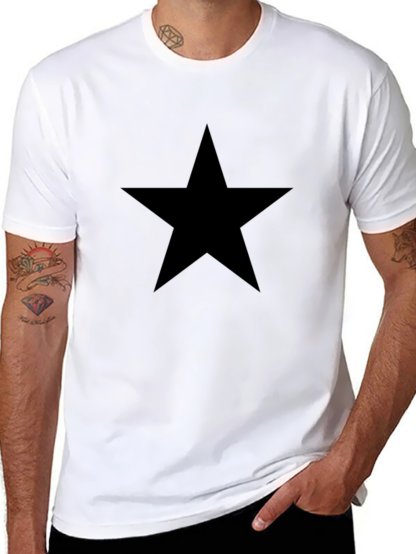 Black Star Graphic Tee - Casual Comfort