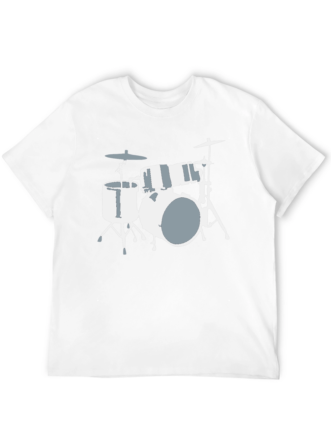 Drum Set Graphic Tee - Black Cotton T-Shirt