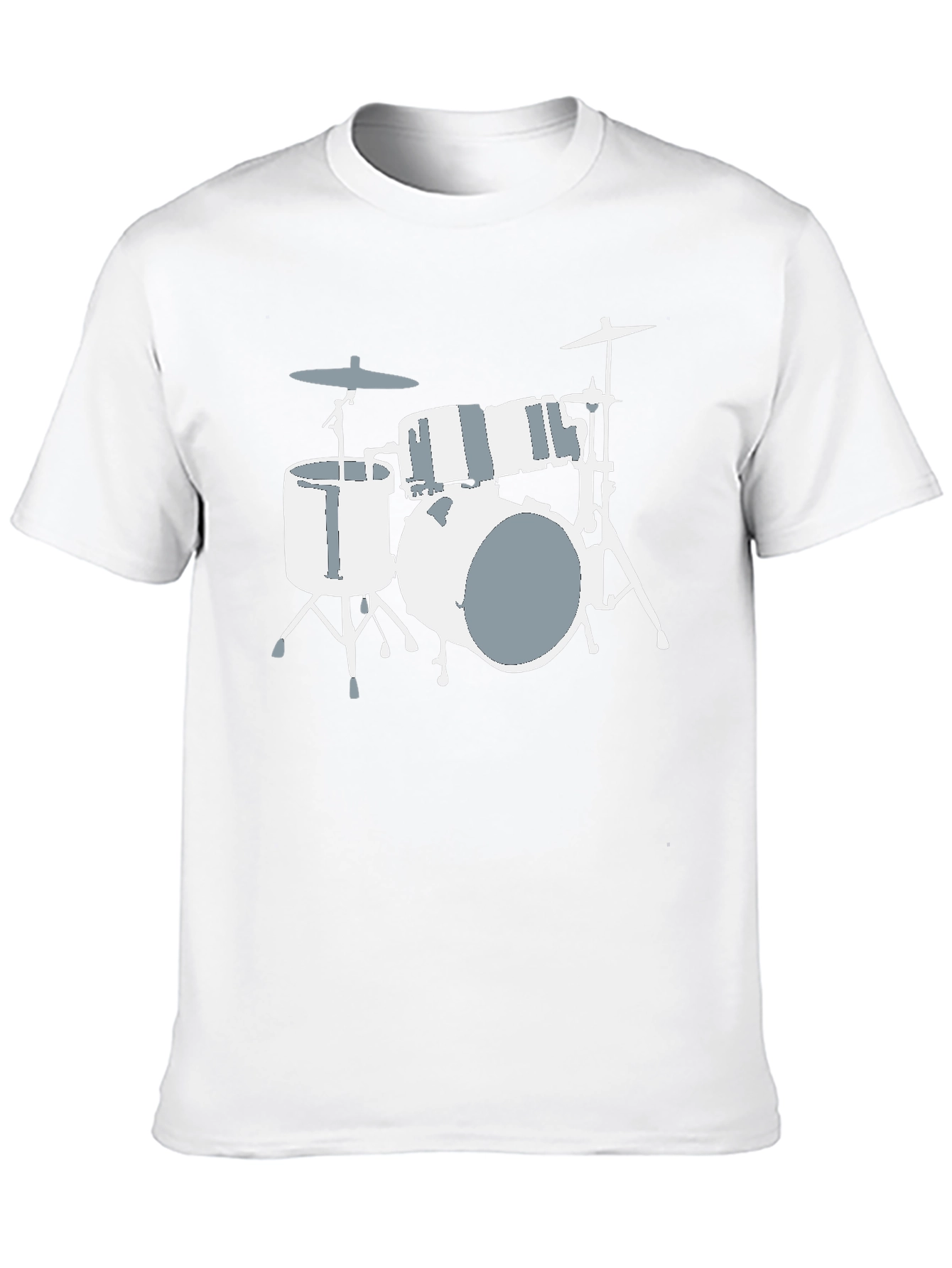 Drum Set Graphic Tee - Black Cotton T-Shirt