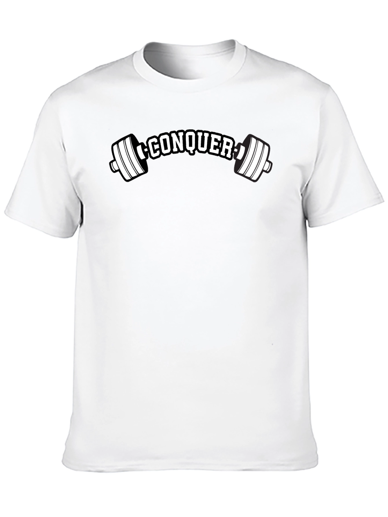 Conquer Black Graphic Tee - Fitness Apparel