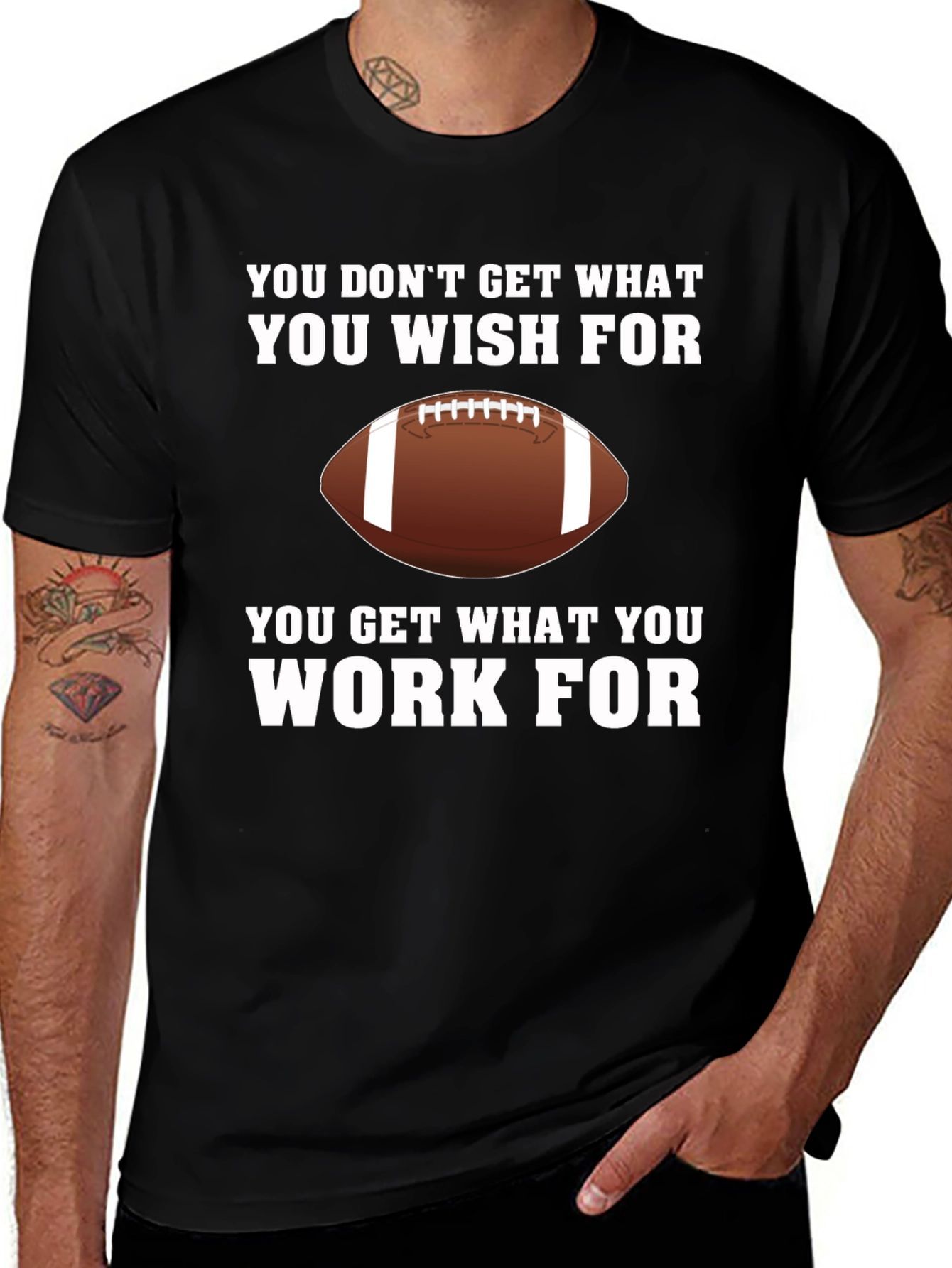 Work For It Football T-Shirt
