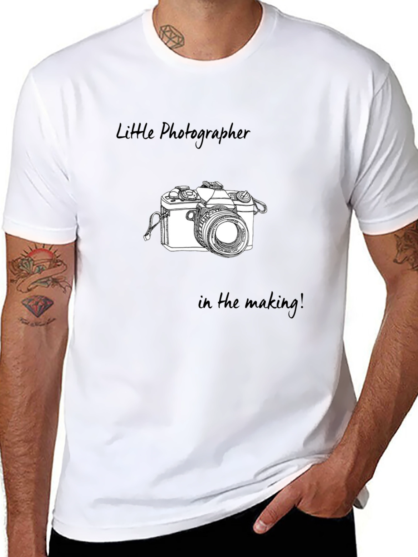 Little Photographer Tee - Black Graphic T-Shirt
