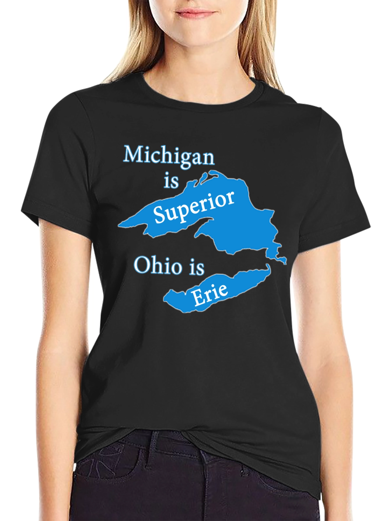 Michigan is Superior Ohio is Erie Graphic Tee