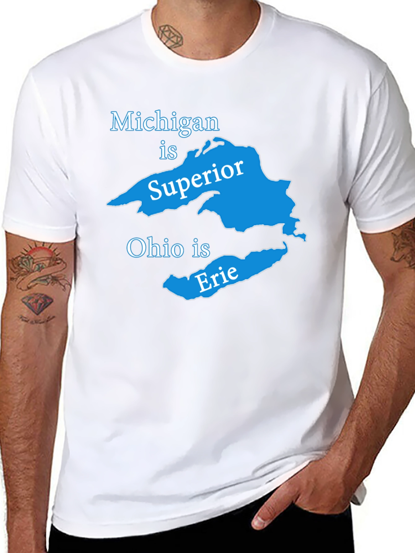 Michigan is Superior Ohio is Erie Graphic Tee