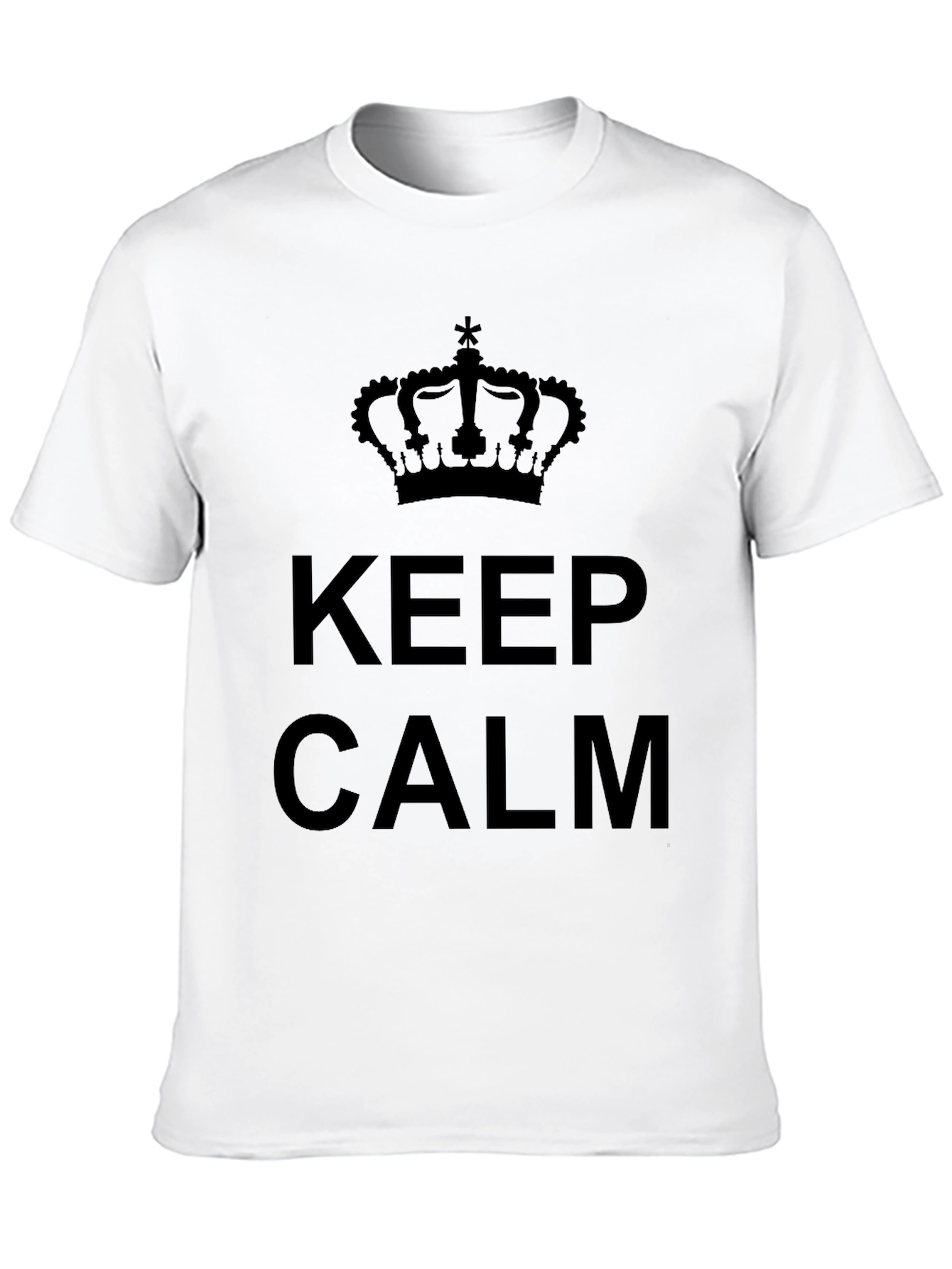 Keep Calm Crown Graphic Tee - Black Cotton T-Shirt